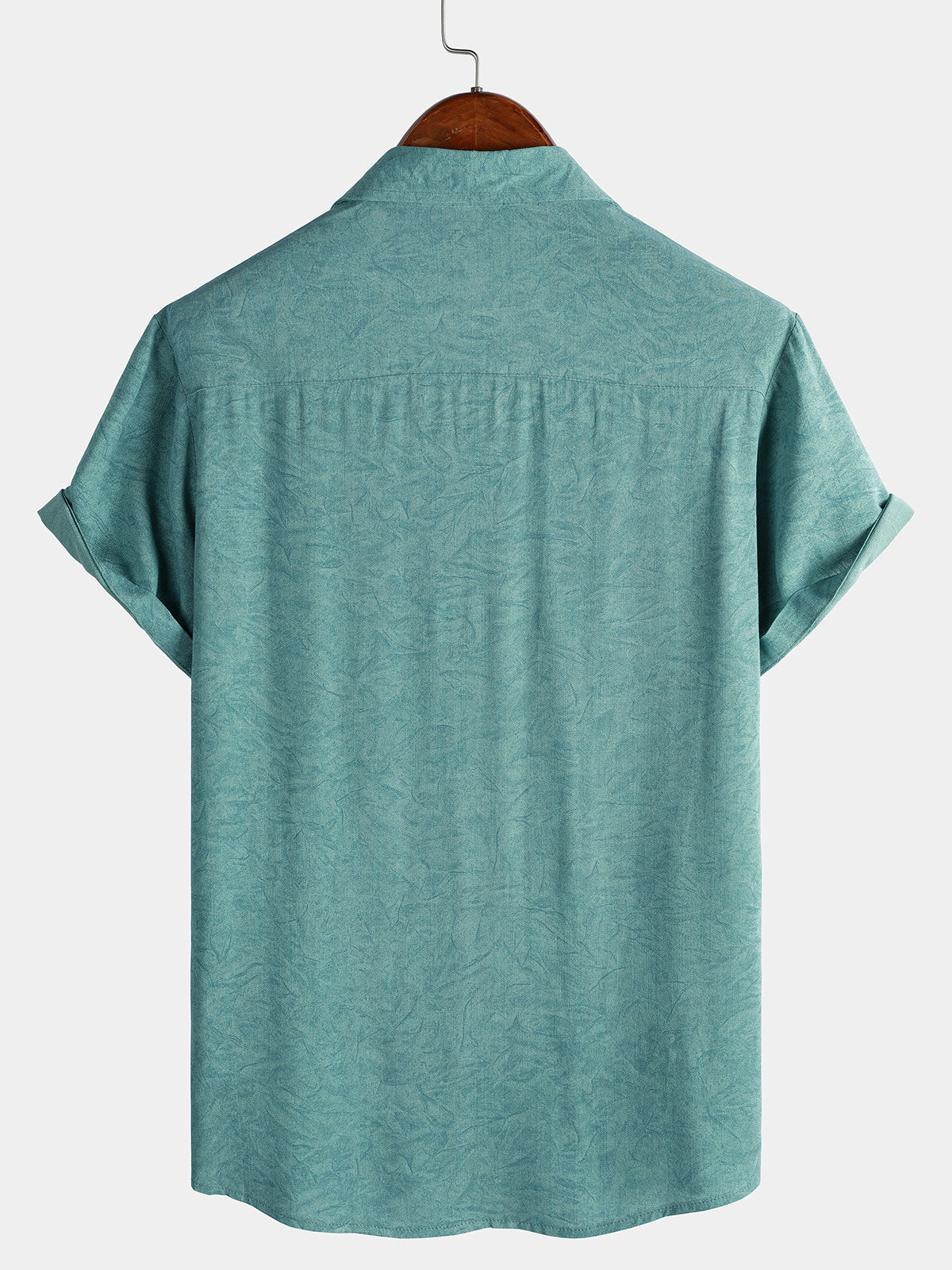 Camisa Summer Holiday Green casual vintage de manga corta para hombre