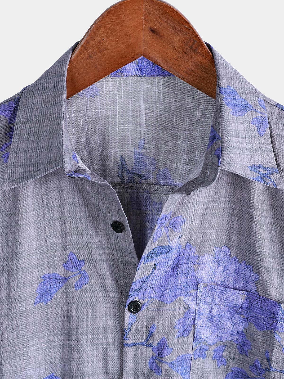 Camisa floral estampado transpirable de manga corta Hawaiian para hombre