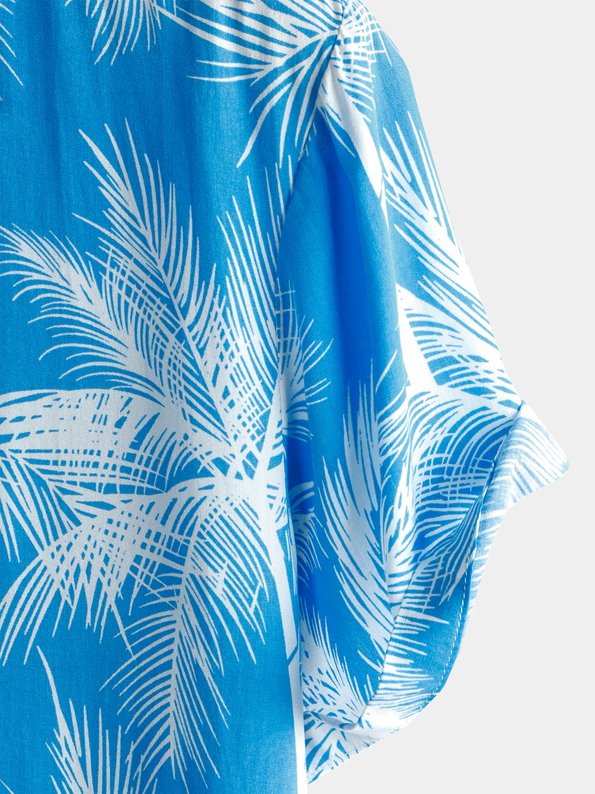 Camisa Blue Tropical estampado Beach de manga corta para hombre
