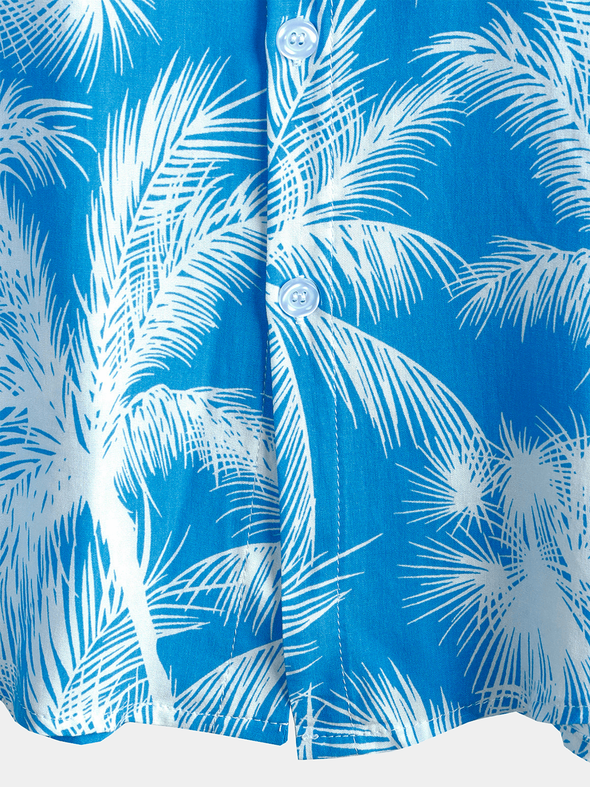 Camisa Blue Tropical estampado Beach de manga corta para hombre