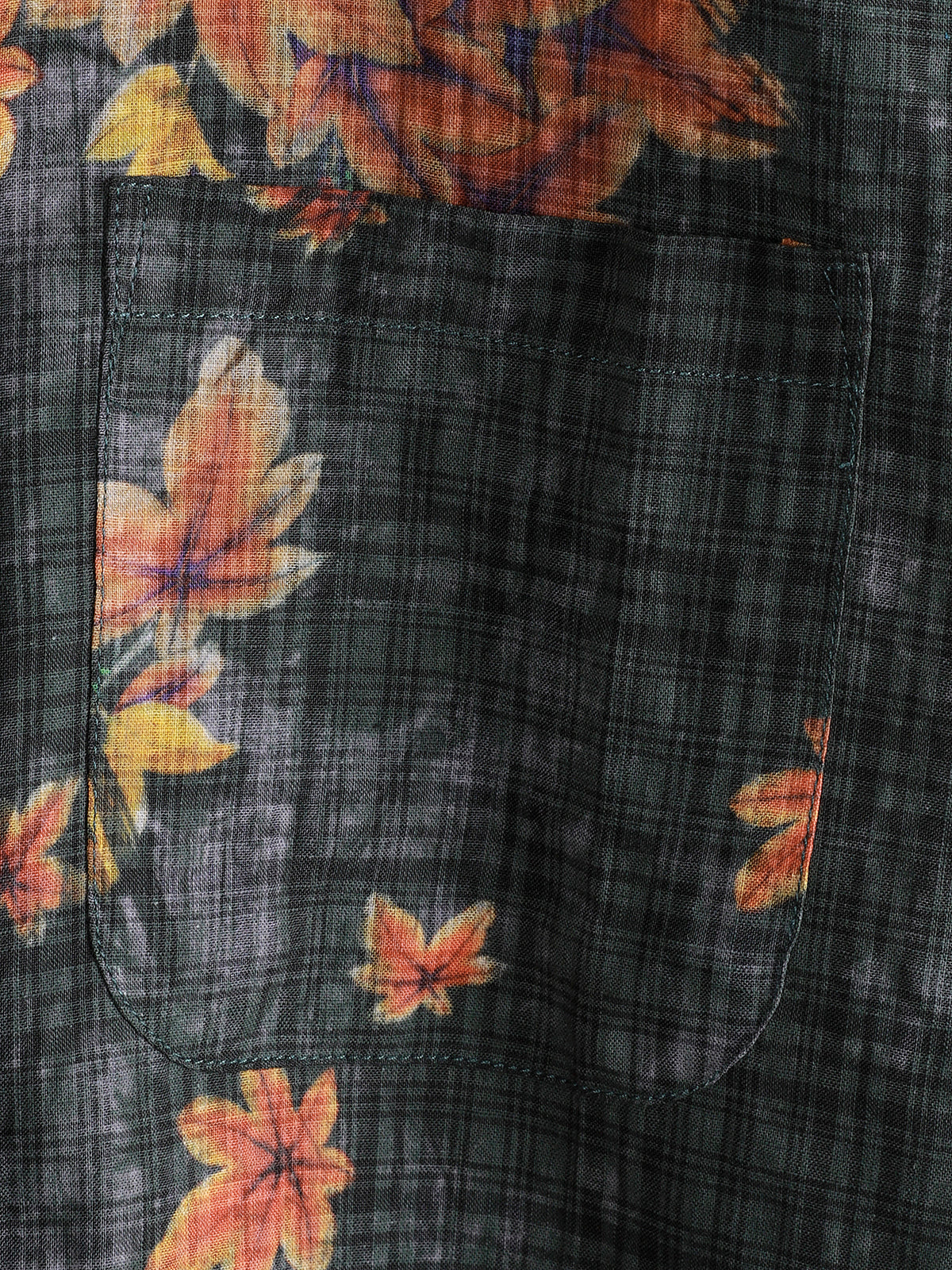Camisa Leaf estampado transpirable de manga corta Hawaiian para hombre