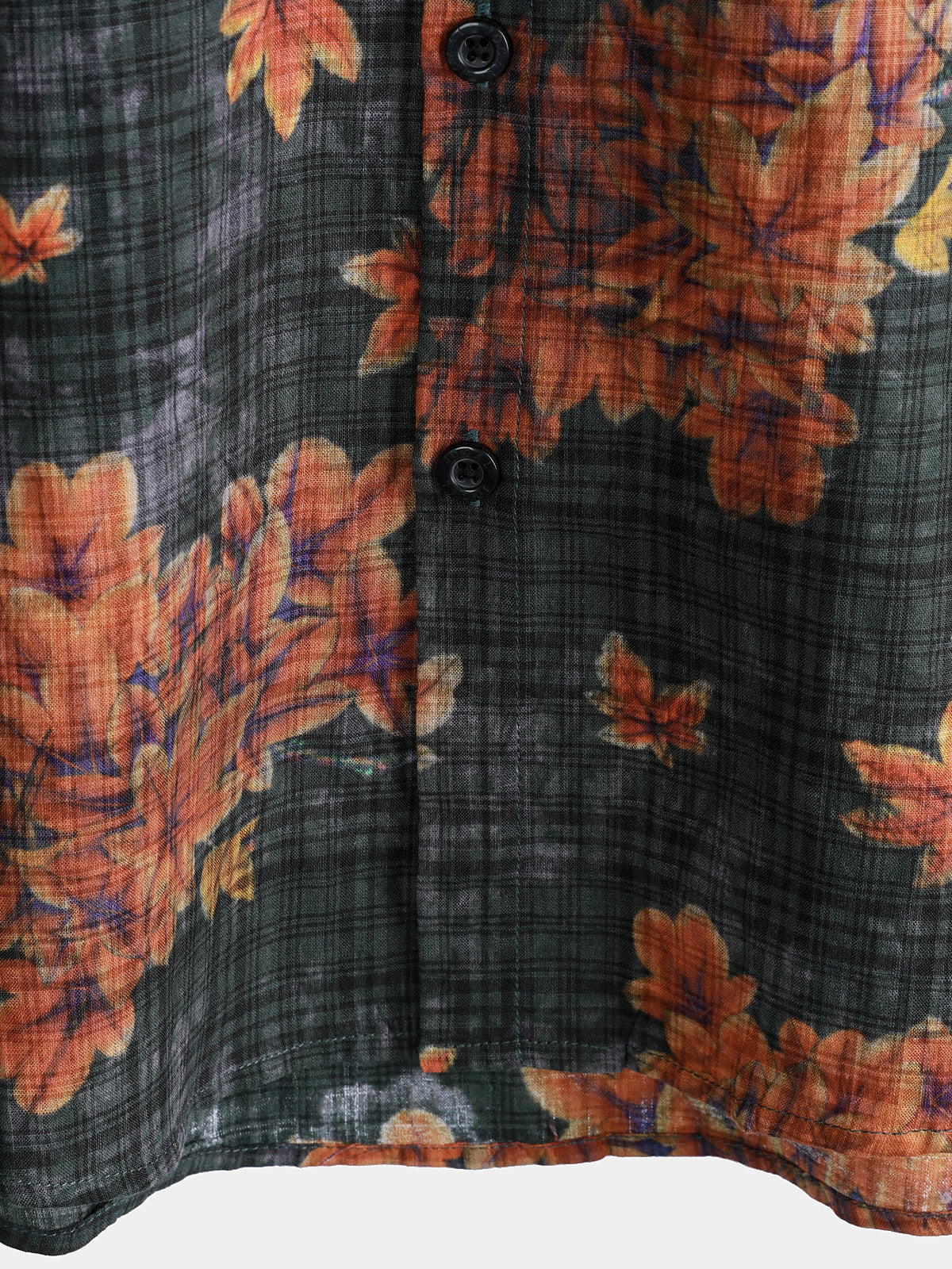 Camisa Leaf estampado transpirable de manga corta Hawaiian para hombre