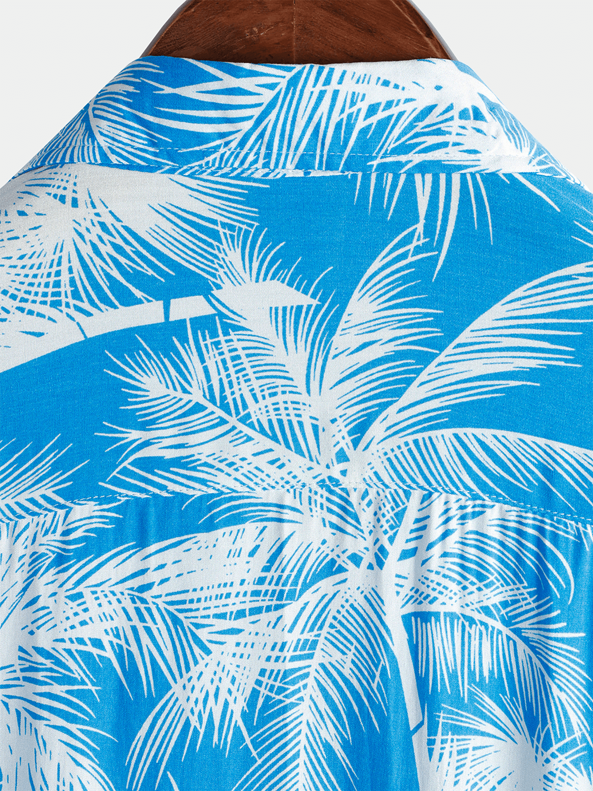 Camisa Blue Tropical estampado Beach de manga corta para hombre