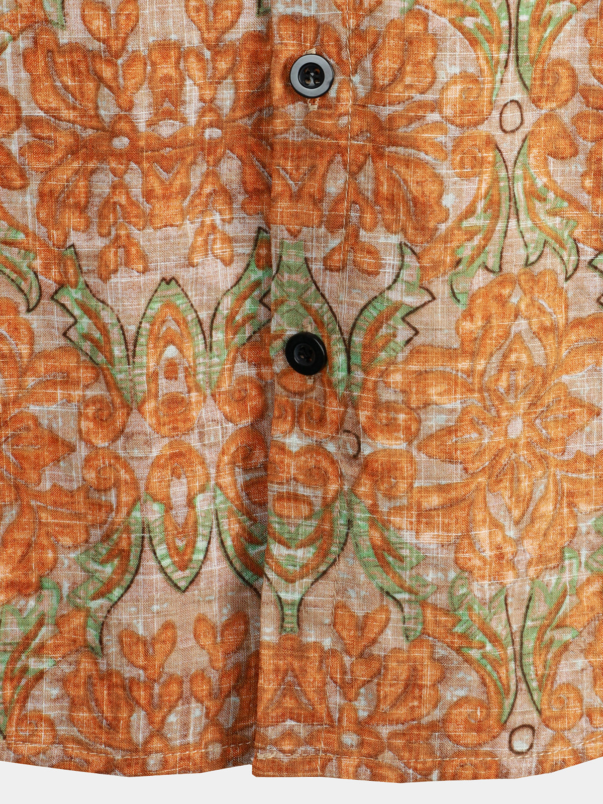 Camisa retro casual Button Up Pocket Beach vintage Orange de manga corta para hombre