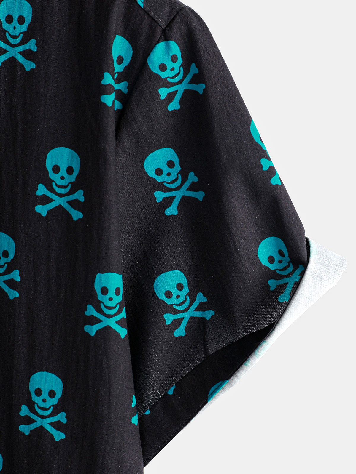 Camisa Skull Punk Rock Holiday Beach de algodón transpirable Cool Summer de manga corta para hombre