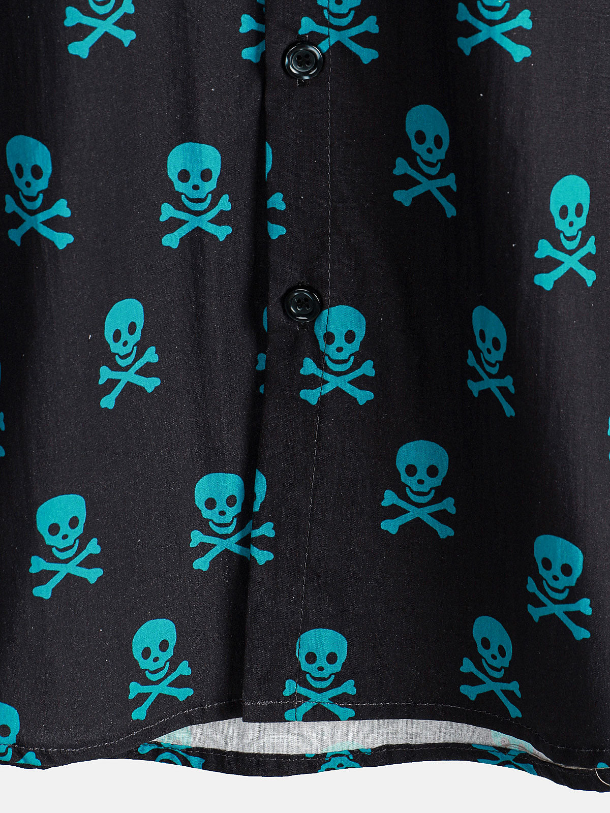 Camisa Skull Punk Rock Holiday Beach de algodón transpirable Cool Summer de manga corta para hombre