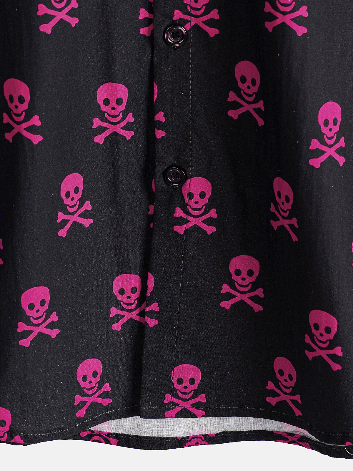Camisa Pink Skull Punk Rock Holiday de algodón transpirable Cool Summer de manga corta para hombre