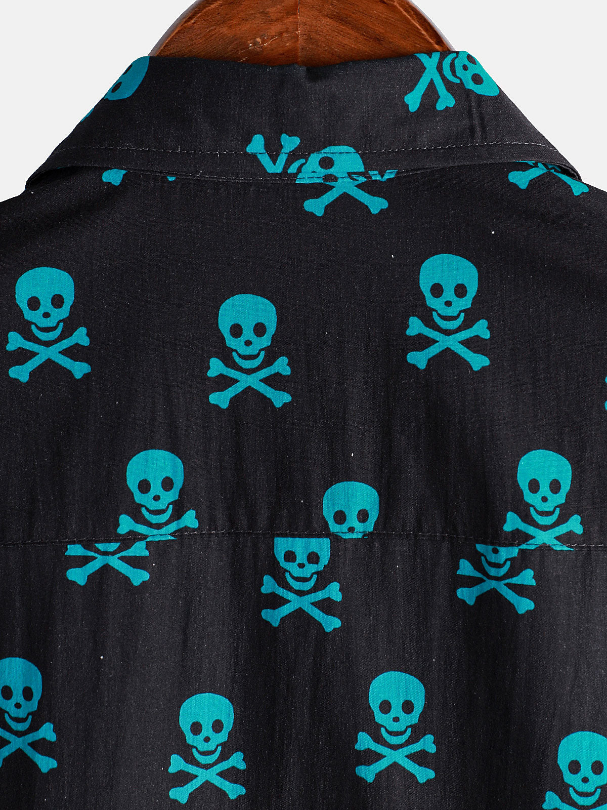 Camisa Skull Punk Rock Holiday Beach de algodón transpirable Cool Summer de manga corta para hombre