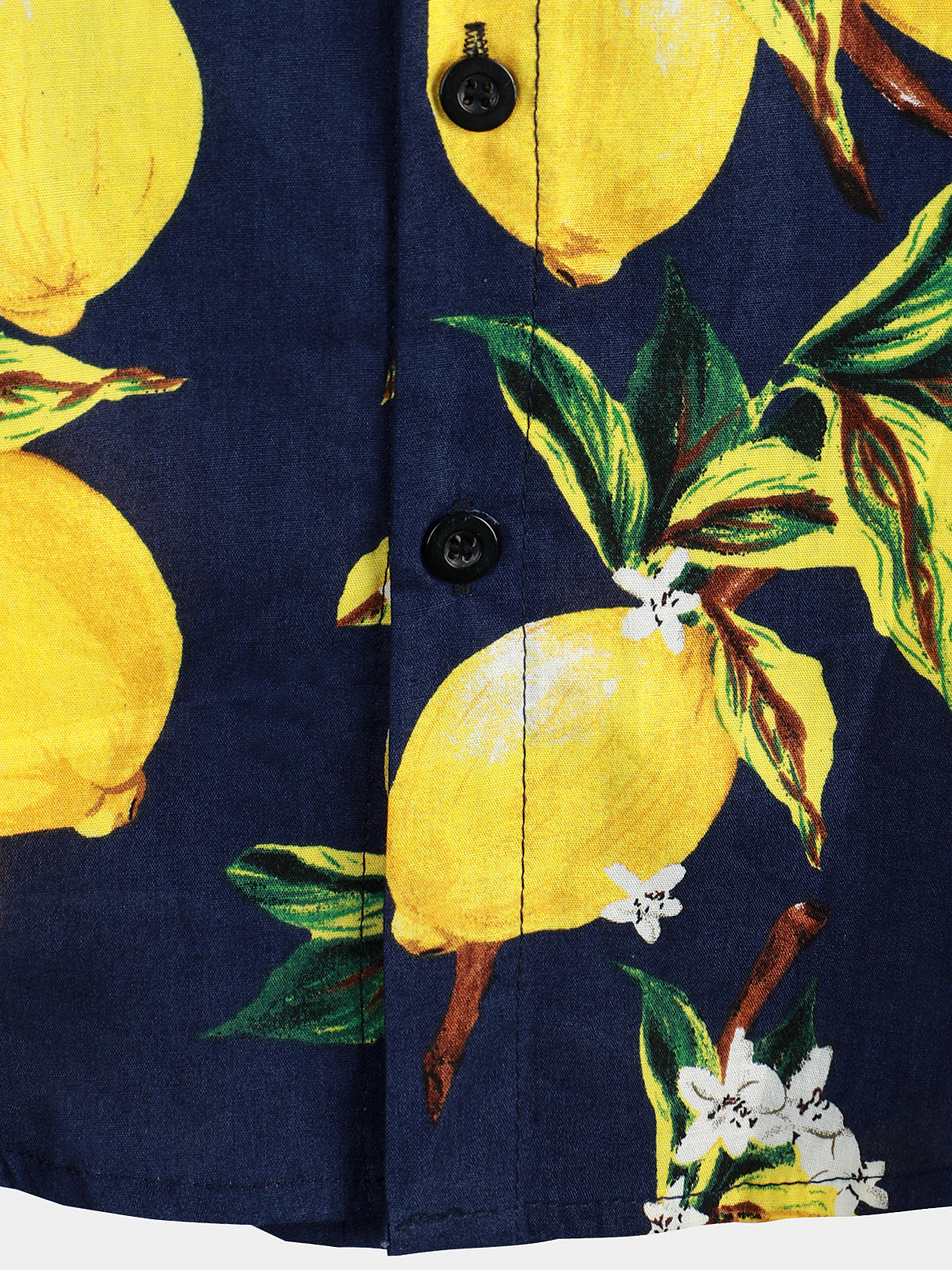 Camisa Tropical Yellow Lemon estampado Hawaiian de manga corta para hombre