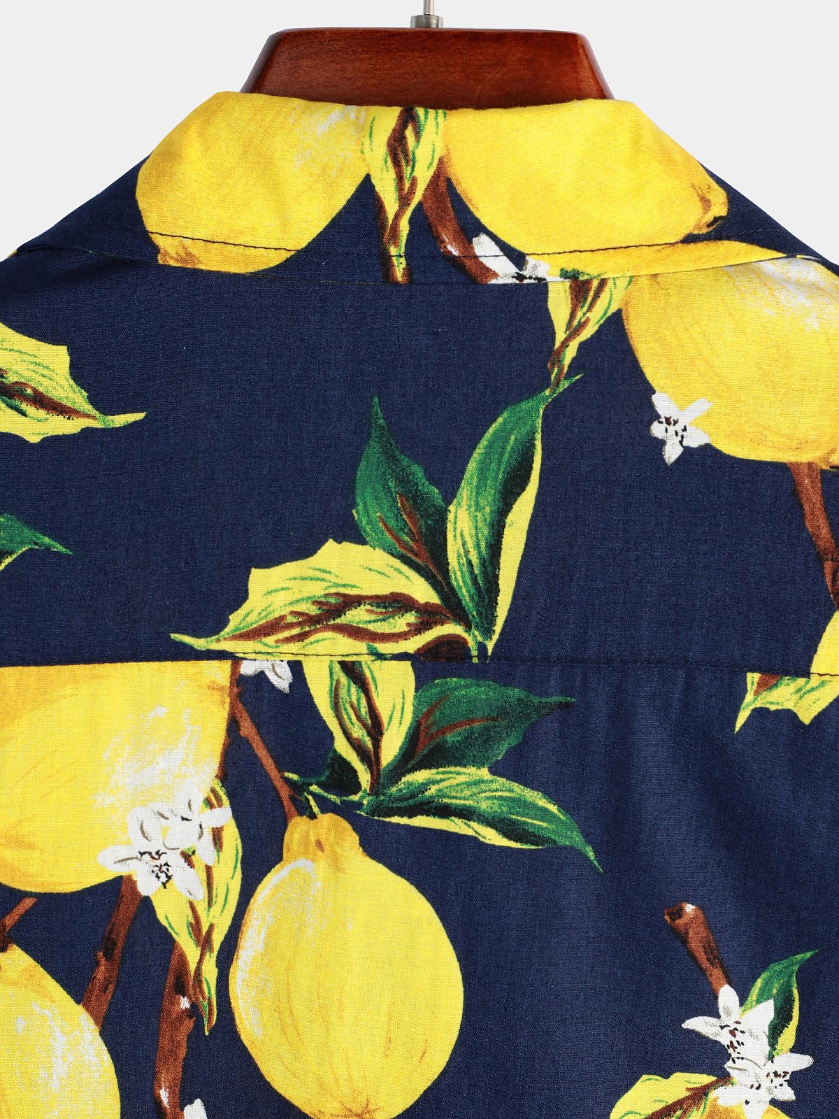 Camisa Tropical Yellow Lemon estampado Hawaiian de manga corta para hombre