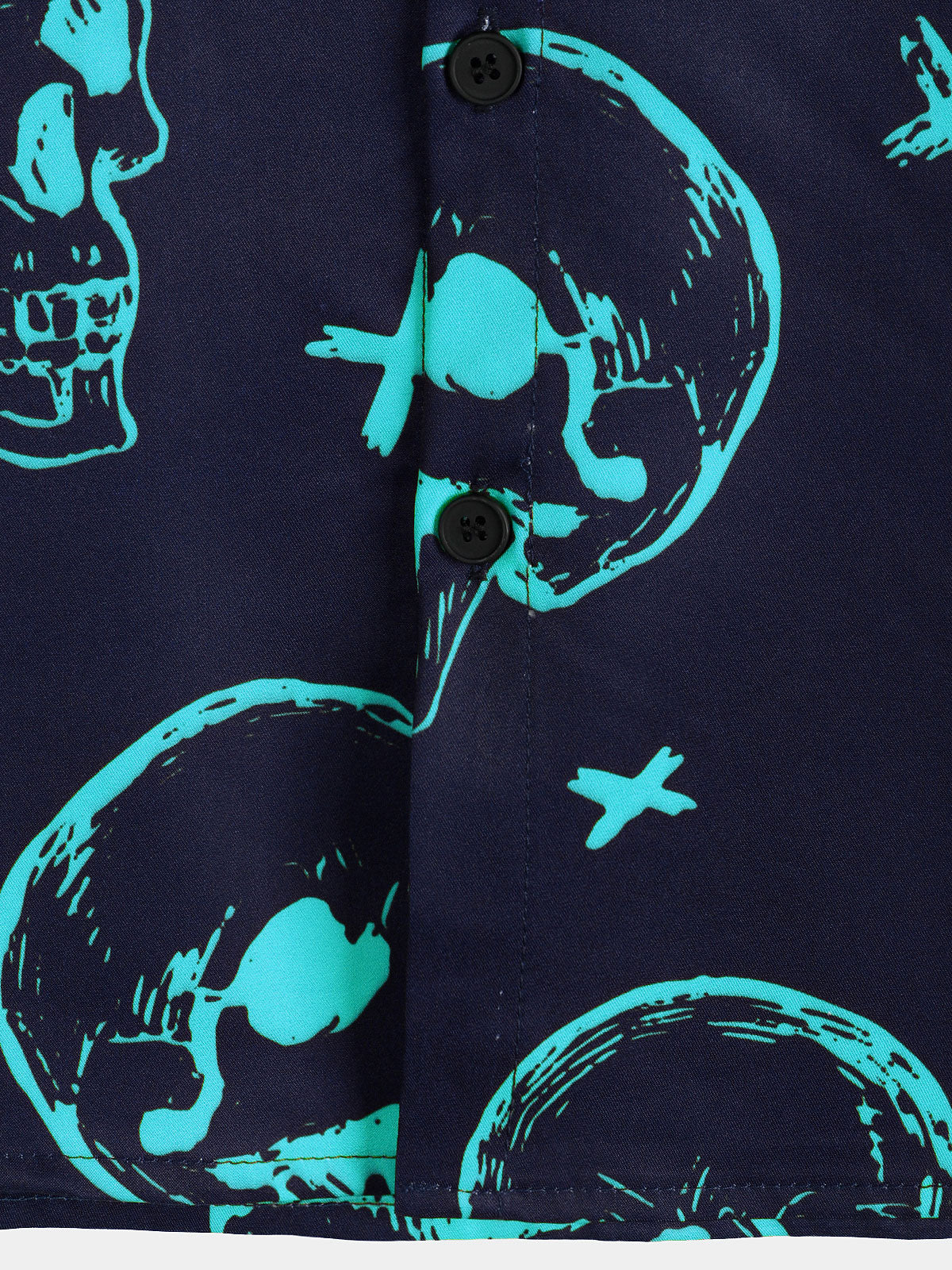 Camisa Blue Skull estampado Art Graphic Button de manga corta Aloha Hawaiian para hombre
