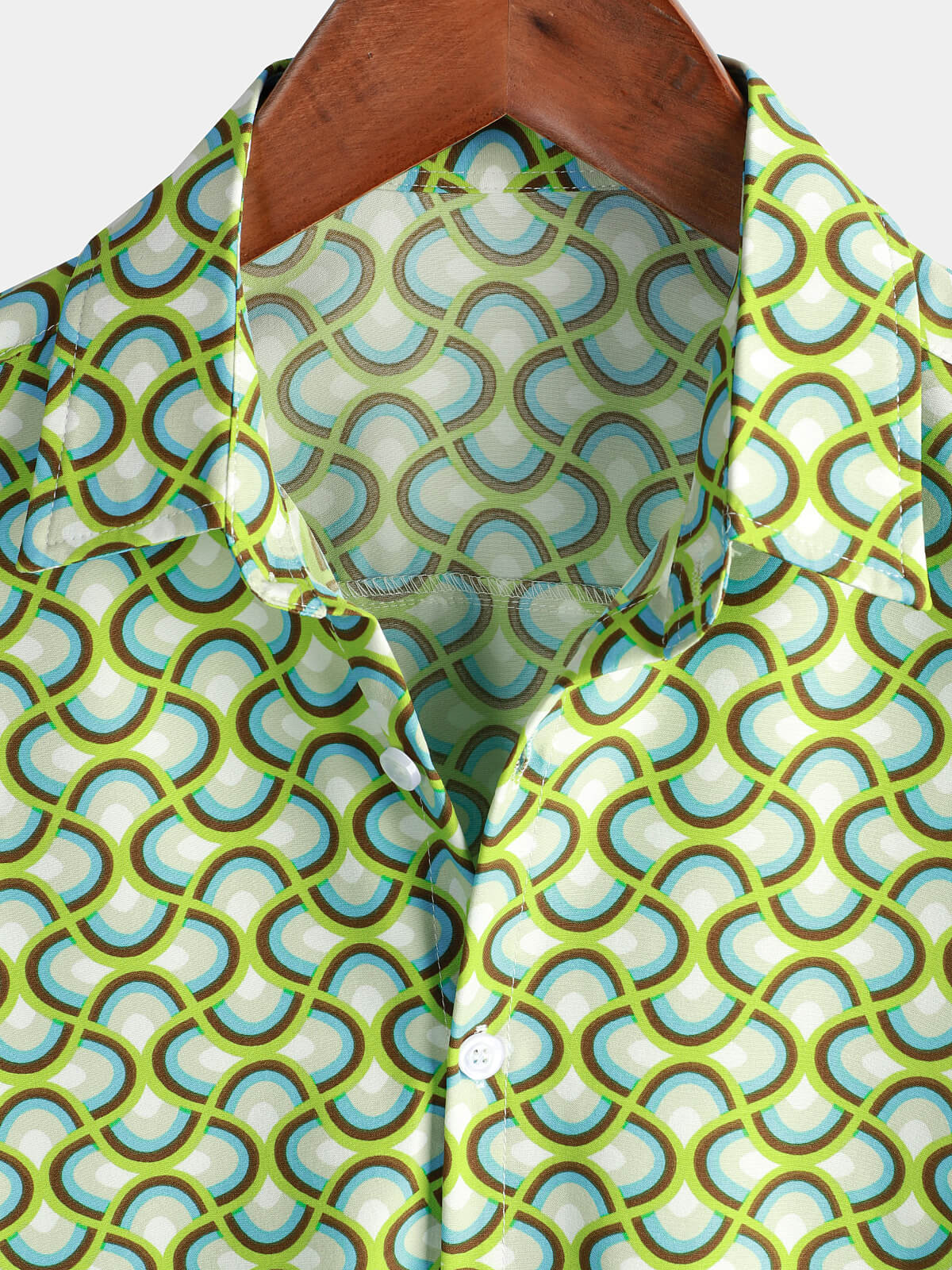 Camisa Green Cool Summer Beach de manga corta para hombre