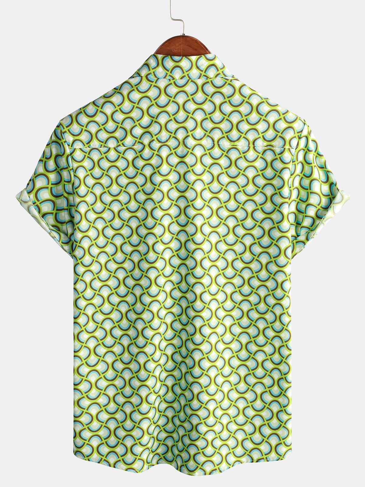 Camisa Green Cool Summer Beach de manga corta para hombre