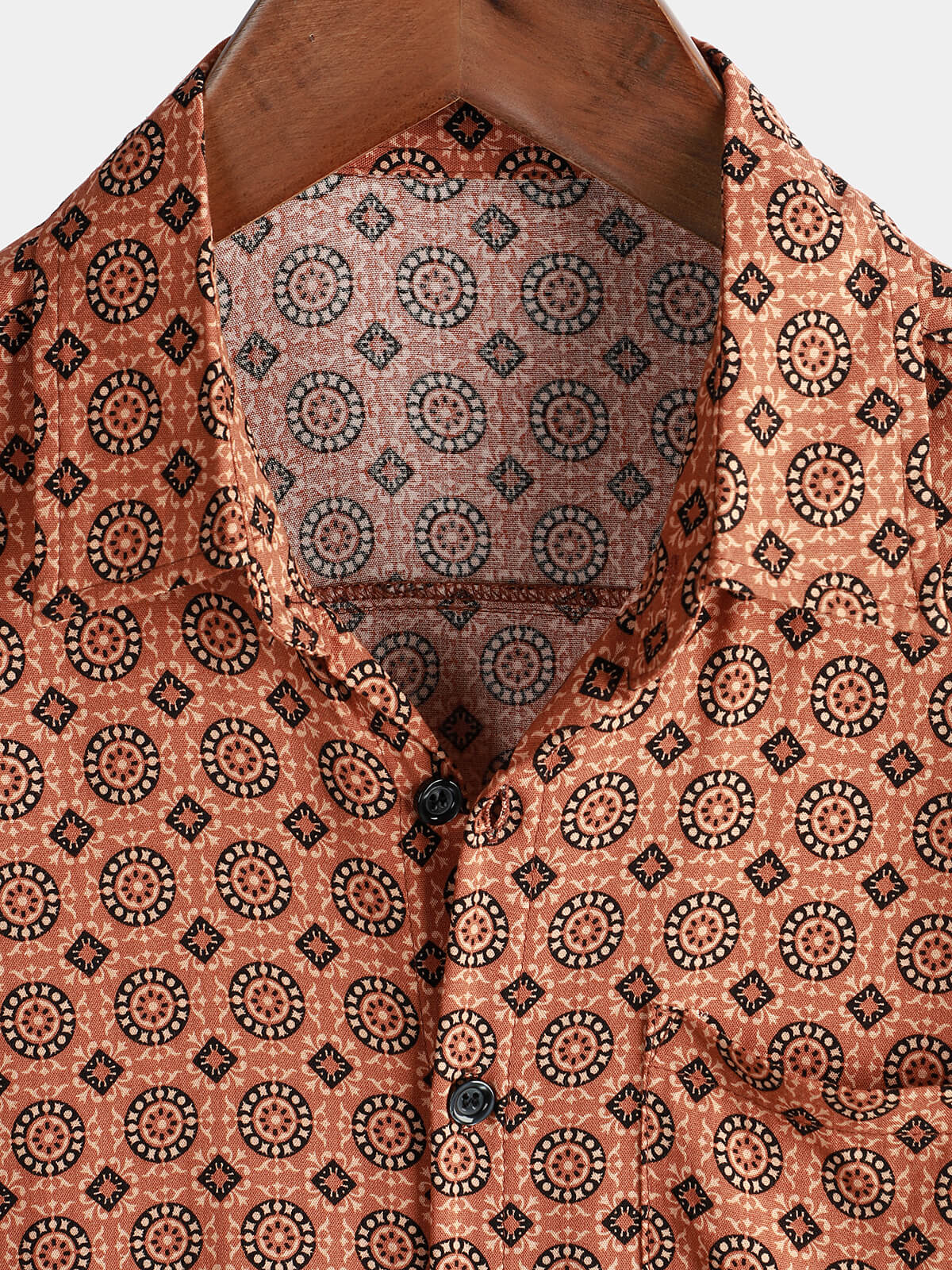 Camisa Button Up vintage Summer Beach de manga corta para hombre