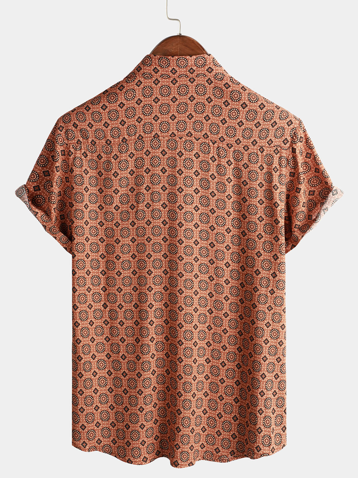 Camisa Button Up vintage Summer Beach de manga corta para hombre