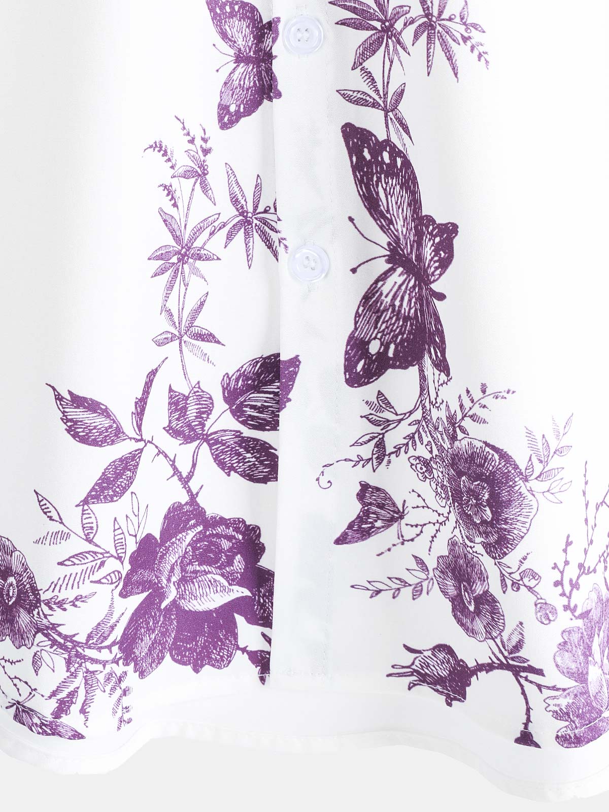 Camisa Purple floral estampado Hawaiian Button Up Summer Beach casual Collar de manga corta para hombre
