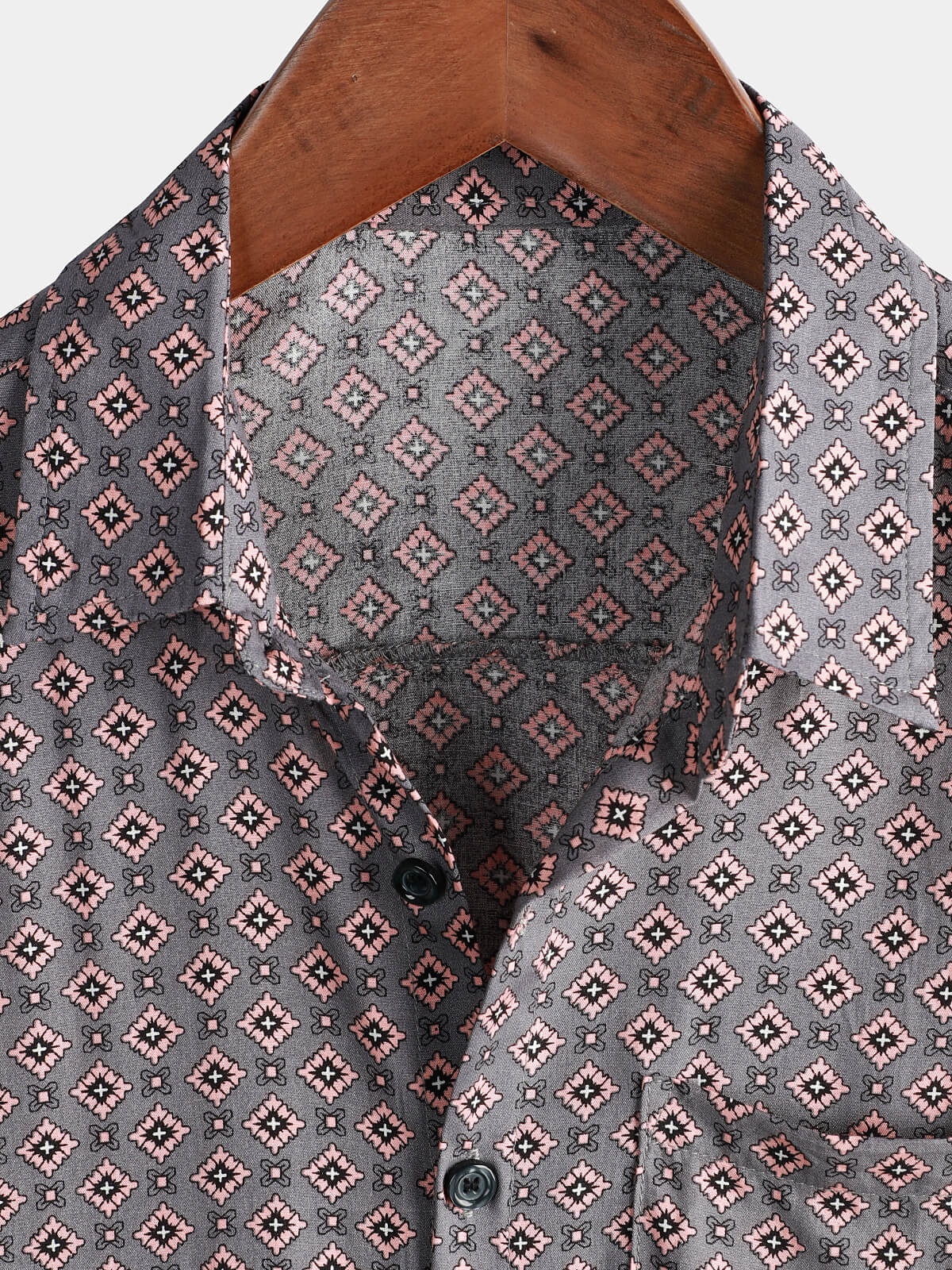 Camisa Button Up Rayon Beach de manga corta para hombre