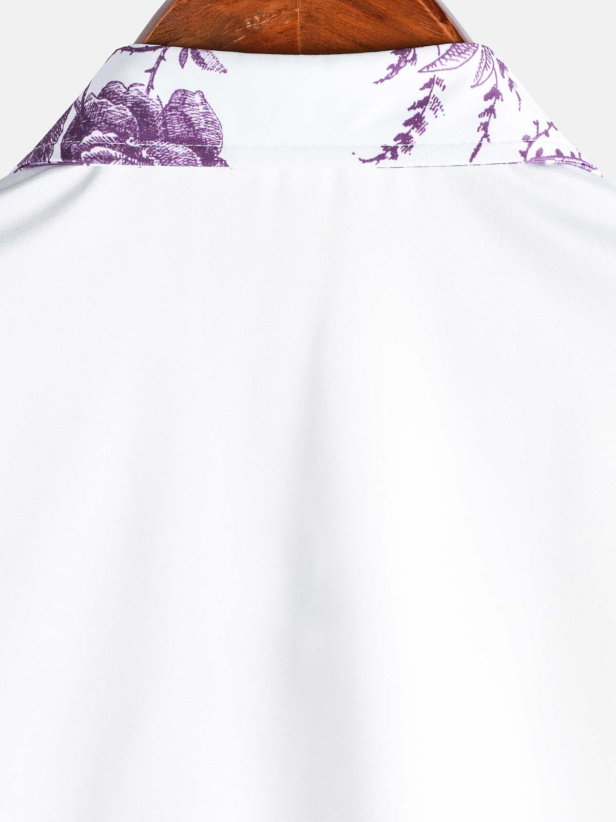 Camisa Purple floral estampado Hawaiian Button Up Summer Beach casual Collar de manga corta para hombre