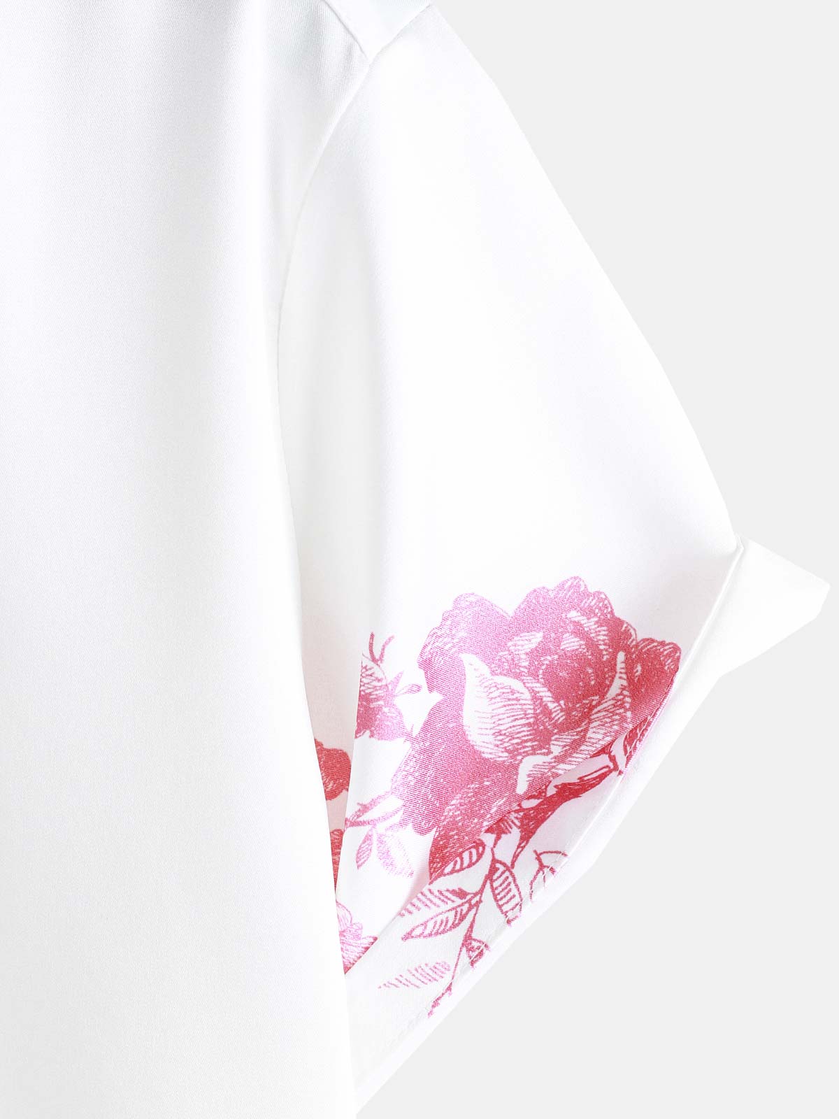 Camisa Pink floral estampado Hawaiian Button Up Summer Beach casual Collar de manga corta para hombre
