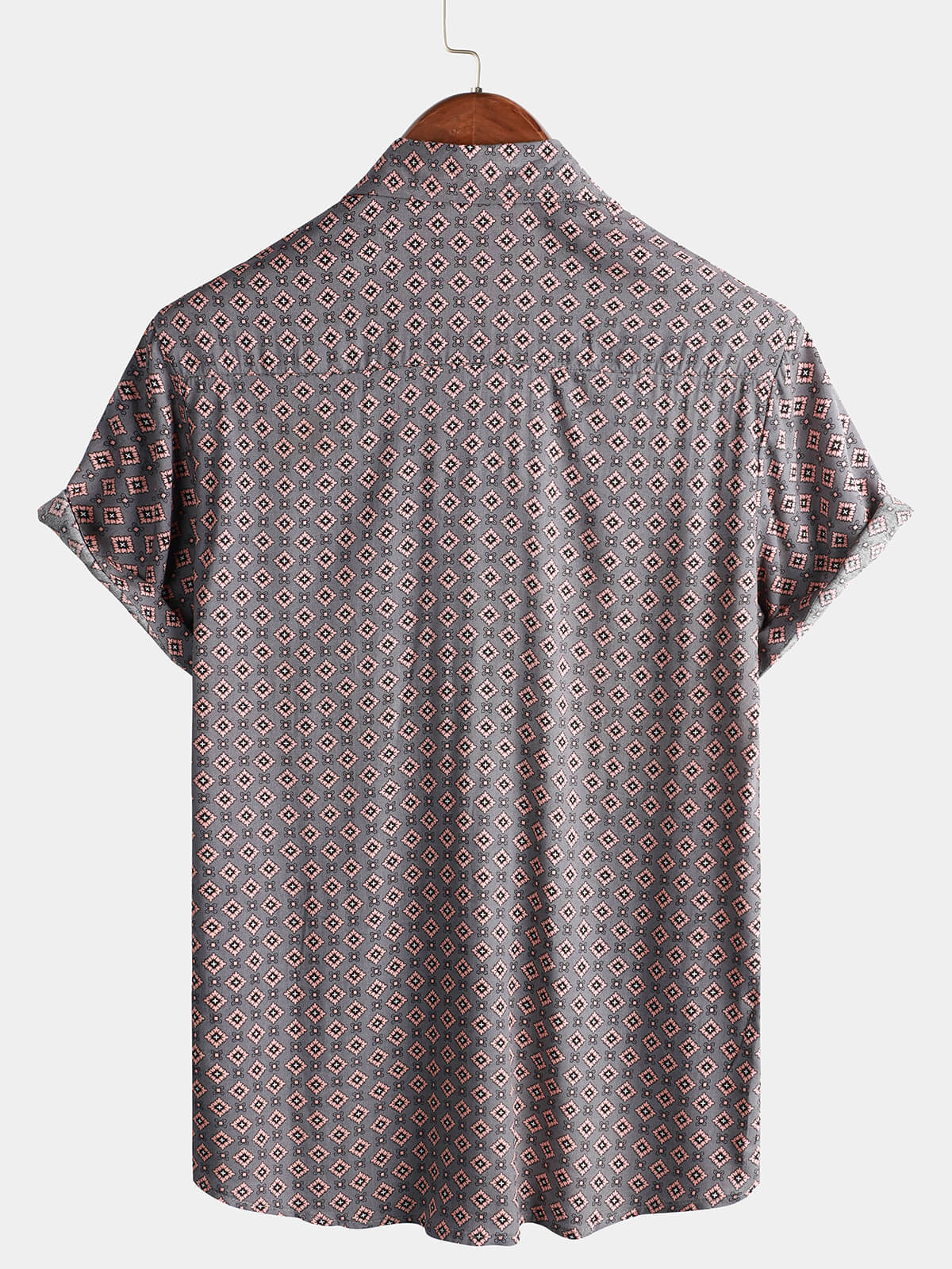 Camisa Button Up Rayon Beach de manga corta para hombre