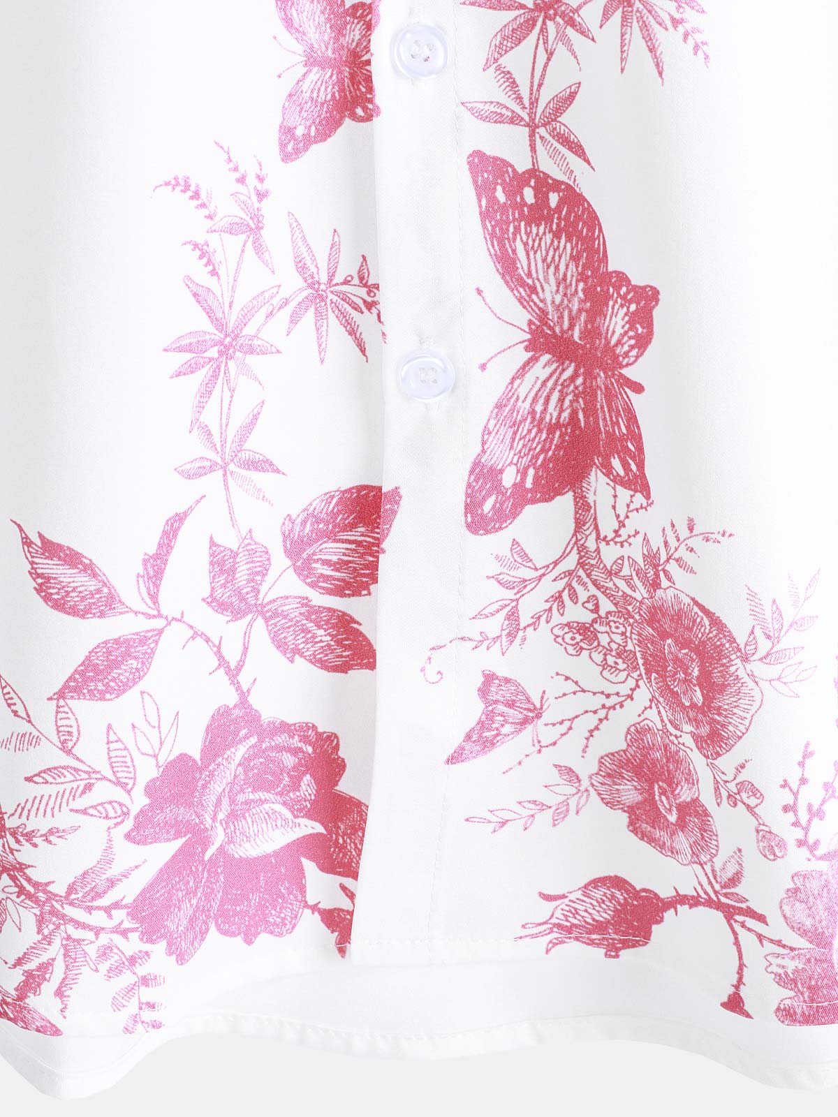 Camisa Pink floral estampado Hawaiian Button Up Summer Beach casual Collar de manga corta para hombre