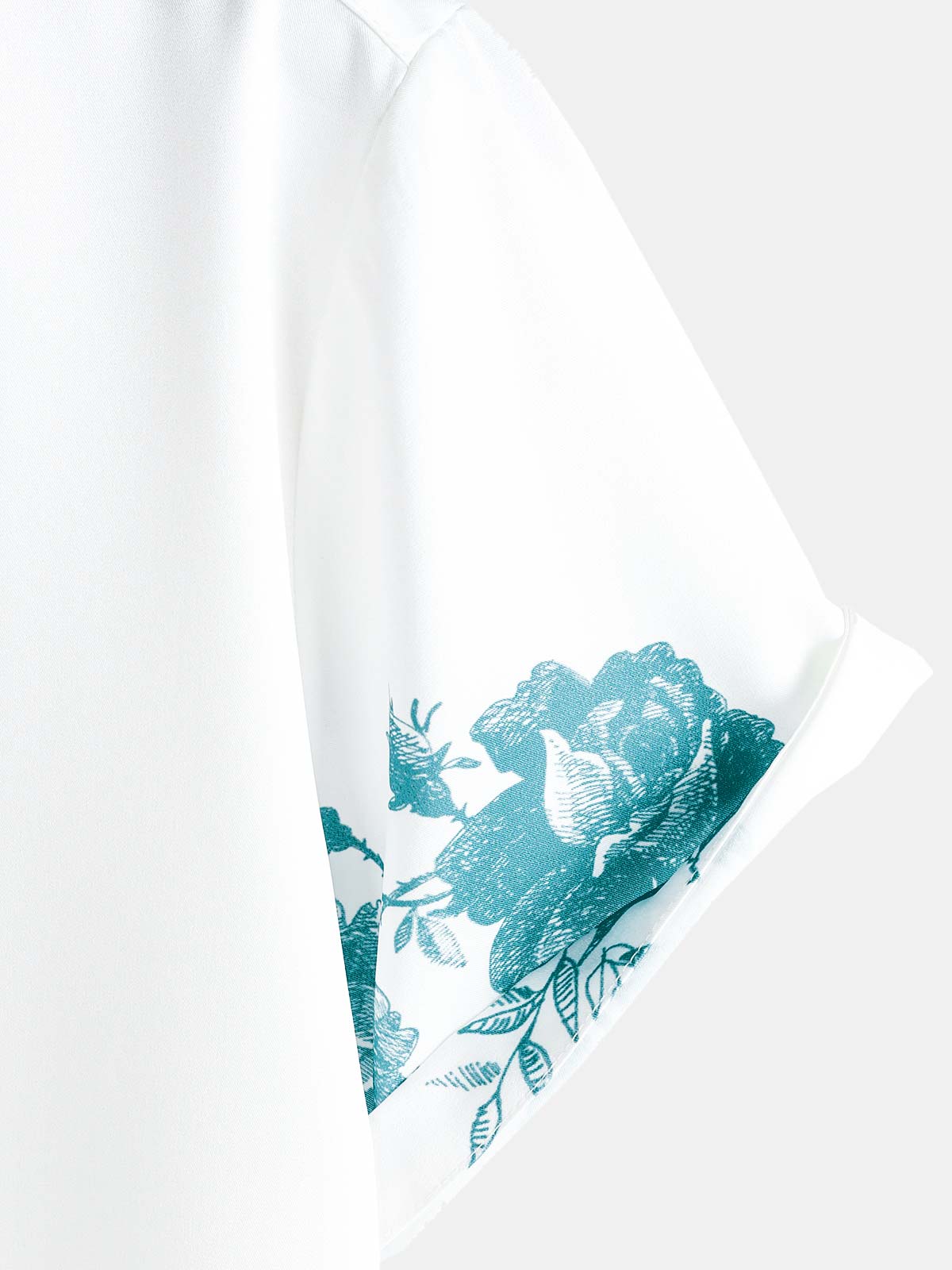 Camisa Green floral estampado Hawaiian Button Up Summer Beach casual Collar de manga corta para hombre