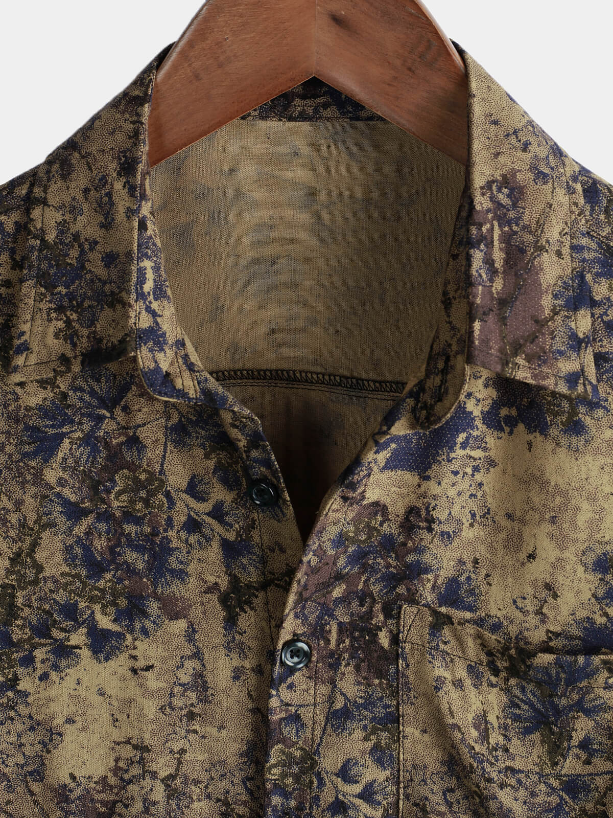 Camisa retro floral estampado casual de manga corta Holiday para hombre