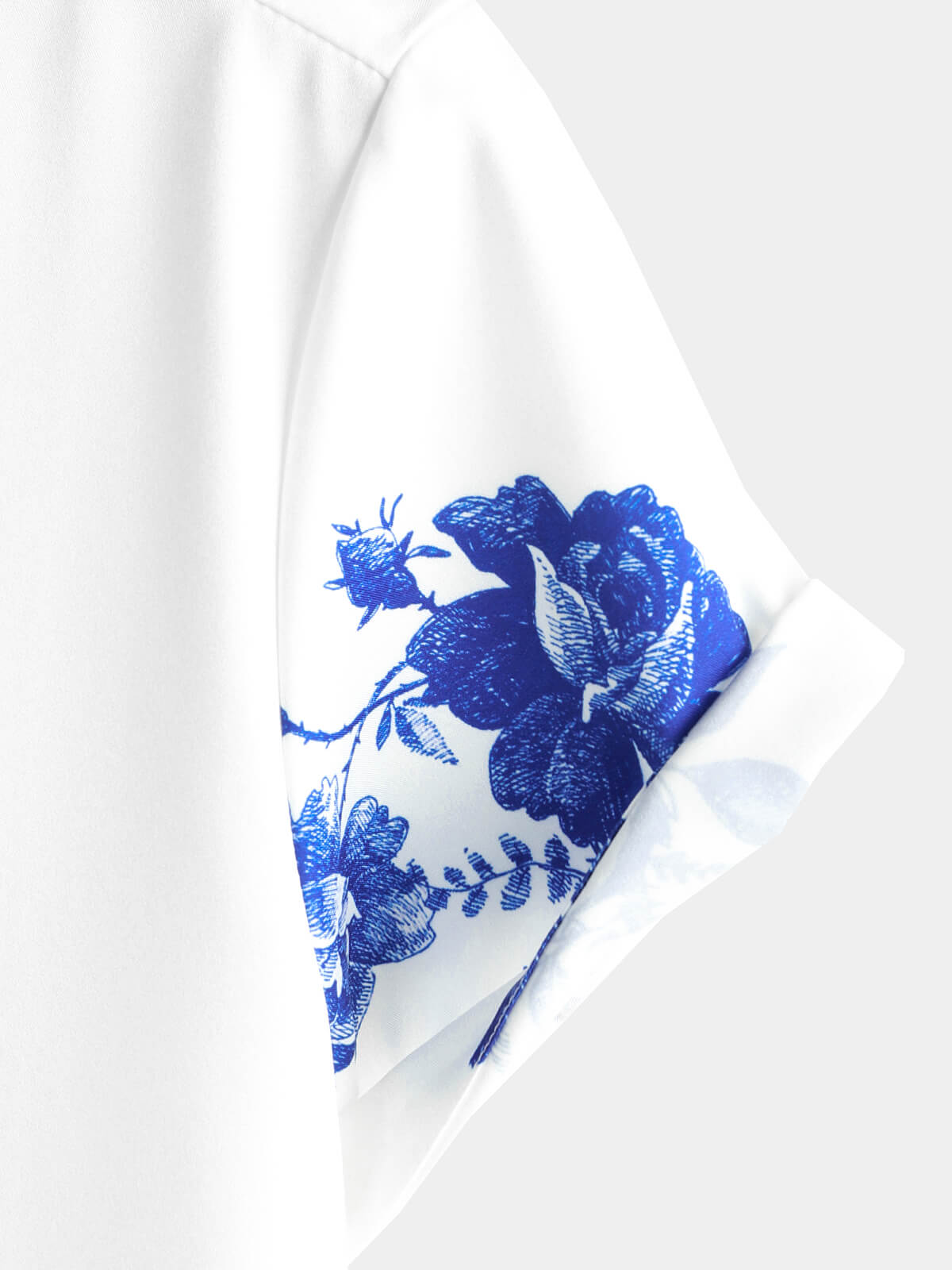 para hombre Blue floral Print Hawaiian Button Up Summer Beach casual Collar de manga corta camisa