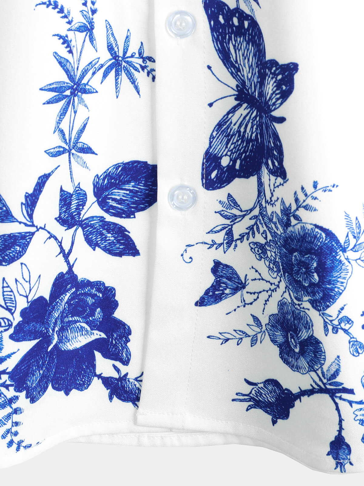 para hombre Blue floral Print Hawaiian Button Up Summer Beach casual Collar de manga corta camisa