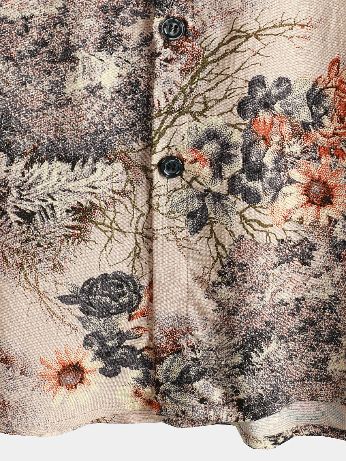 Camisa floral estampado retro casual Button Up para hombre