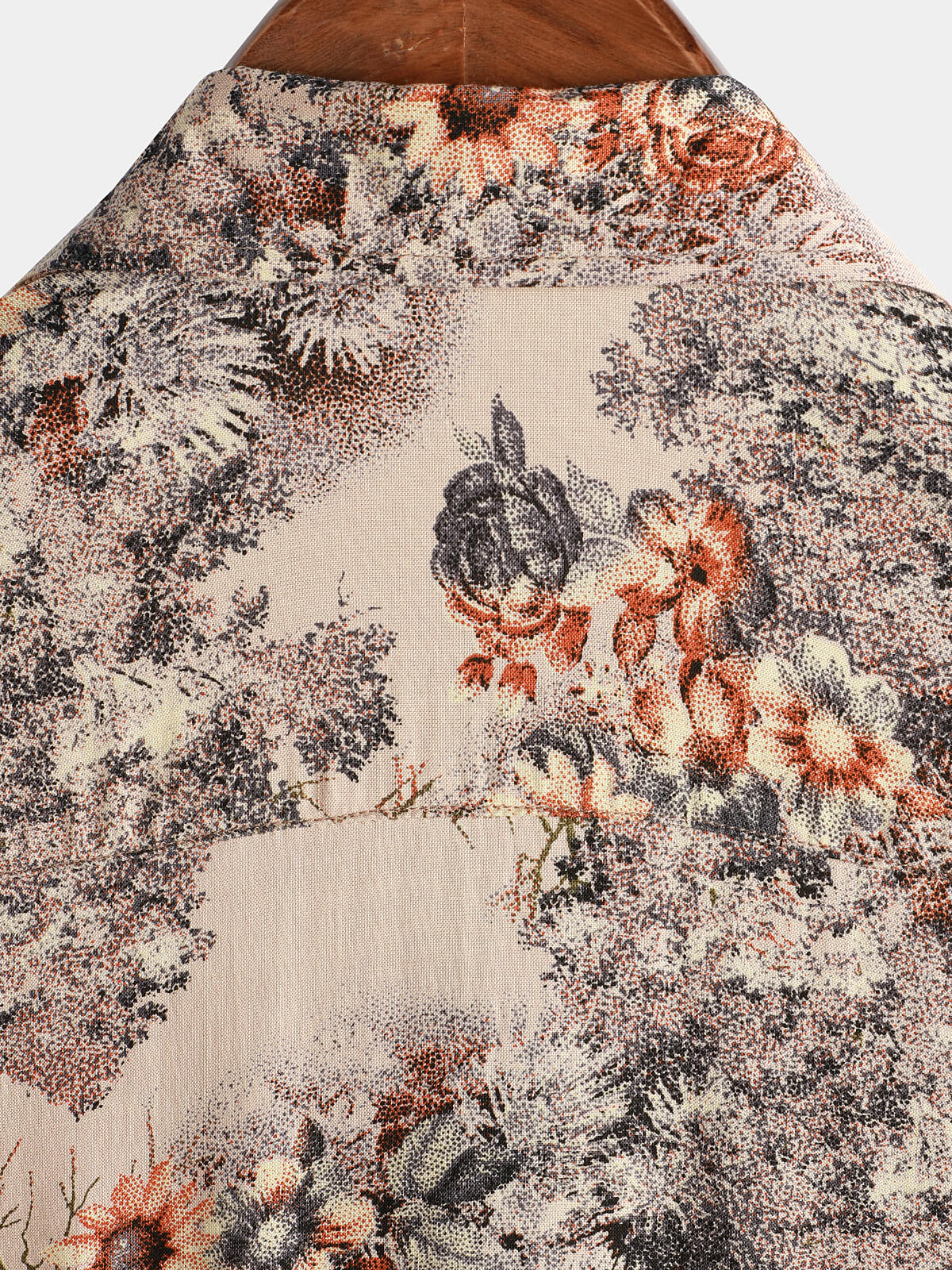 Camisa floral estampado retro casual Button Up para hombre