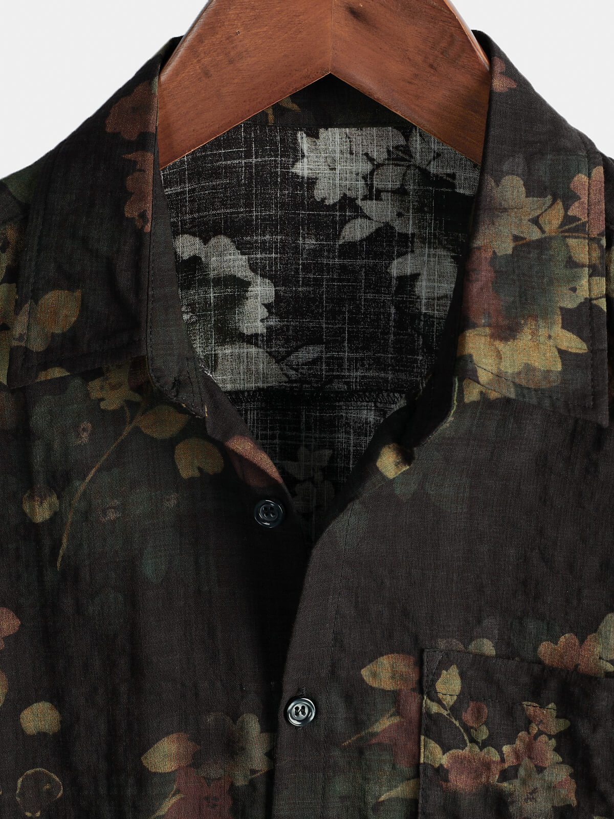 Camisa de manga corta casual de algodón Beach para hombre