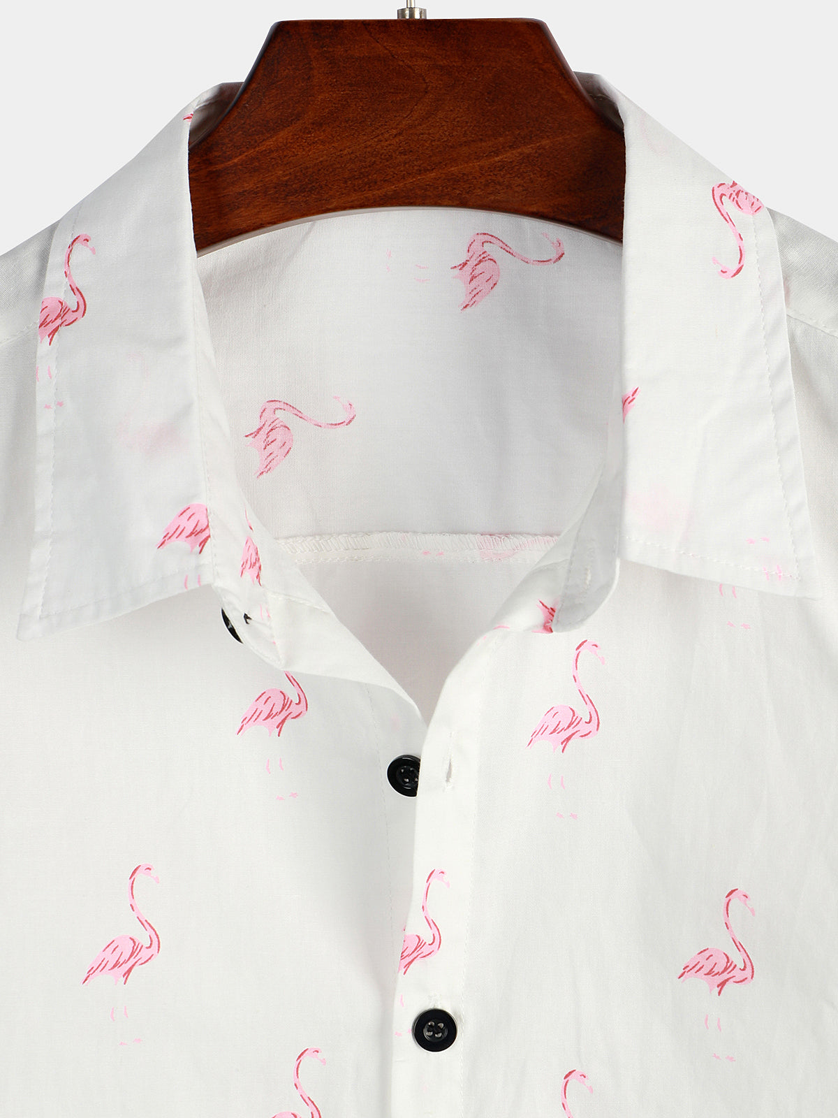 Camisa Tropical Flamingo Animal Button Up casual Hawaiian Holiday de manga corta para hombre