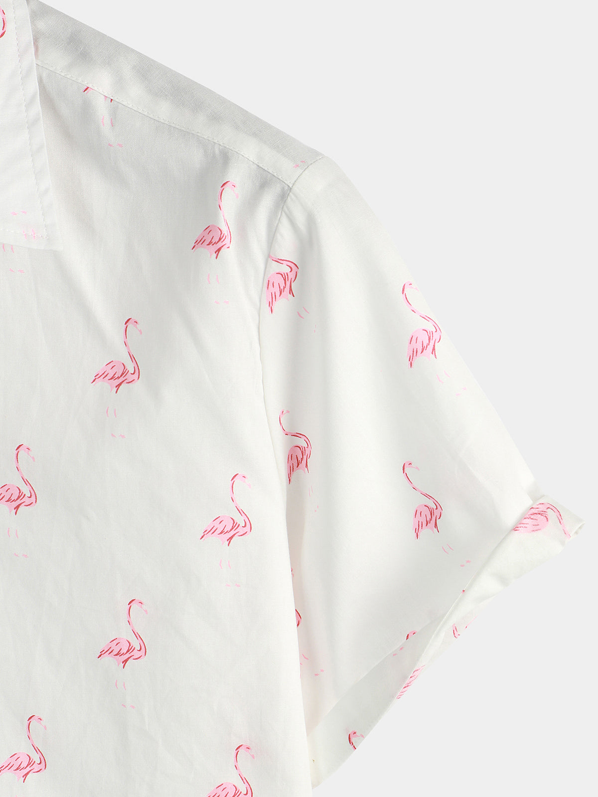 Camisa Tropical Flamingo Animal Button Up casual Hawaiian Holiday de manga corta para hombre