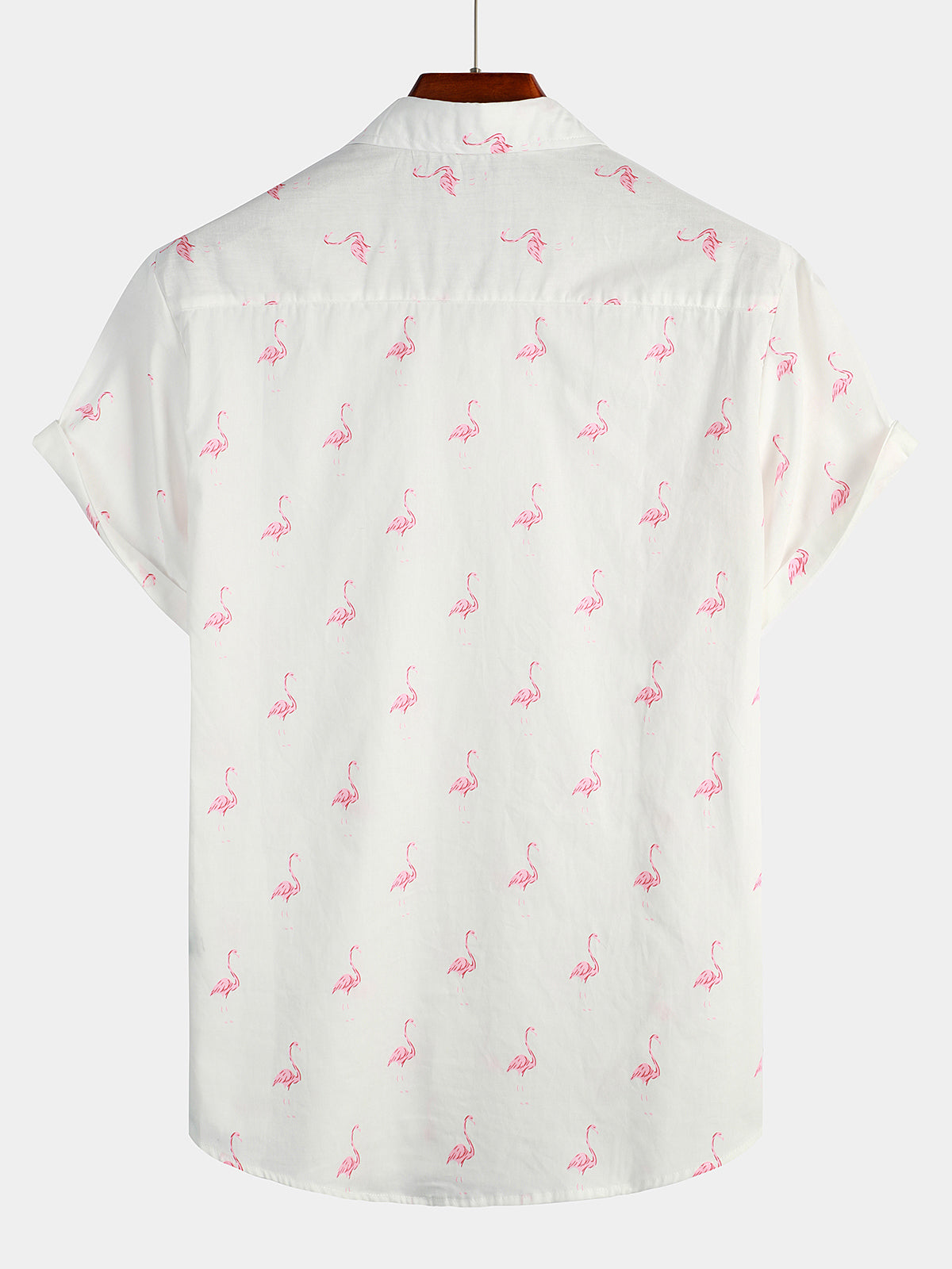 Camisa Tropical Flamingo Animal Button Up casual Hawaiian Holiday de manga corta para hombre
