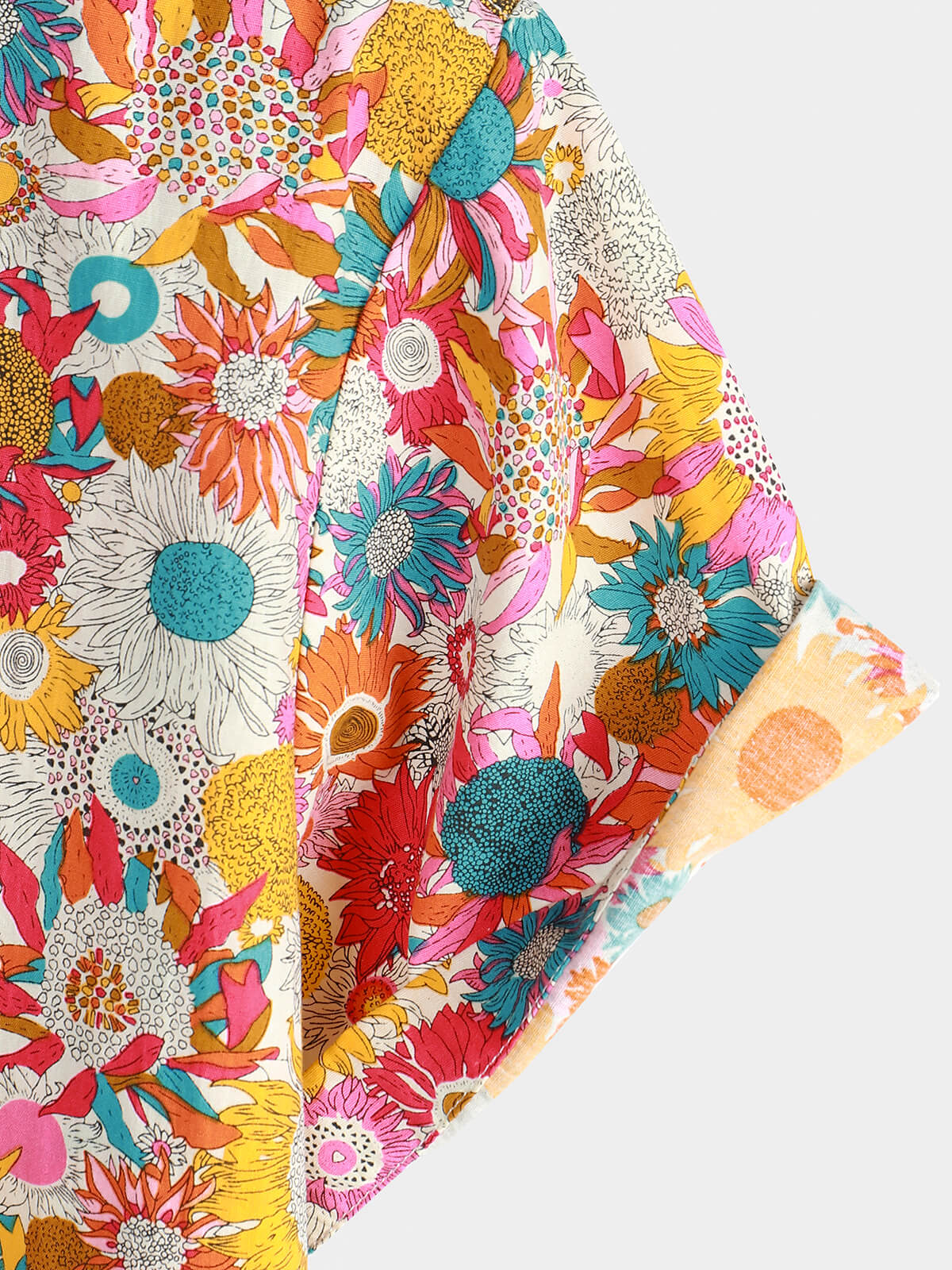 Camisa floral Cool Flower Summer de algodón Button Up Beach de manga corta Hawaiian para hombre