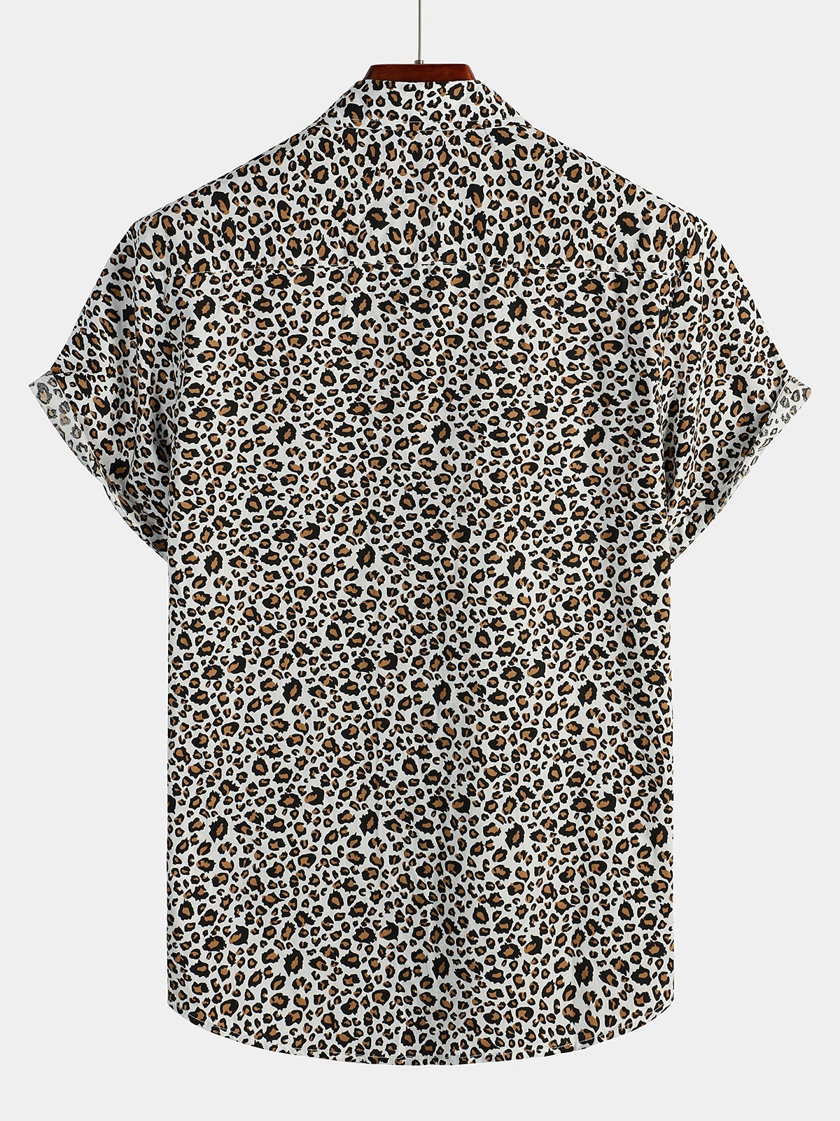Camisa Rock Leopard estampado de manga corta para hombre