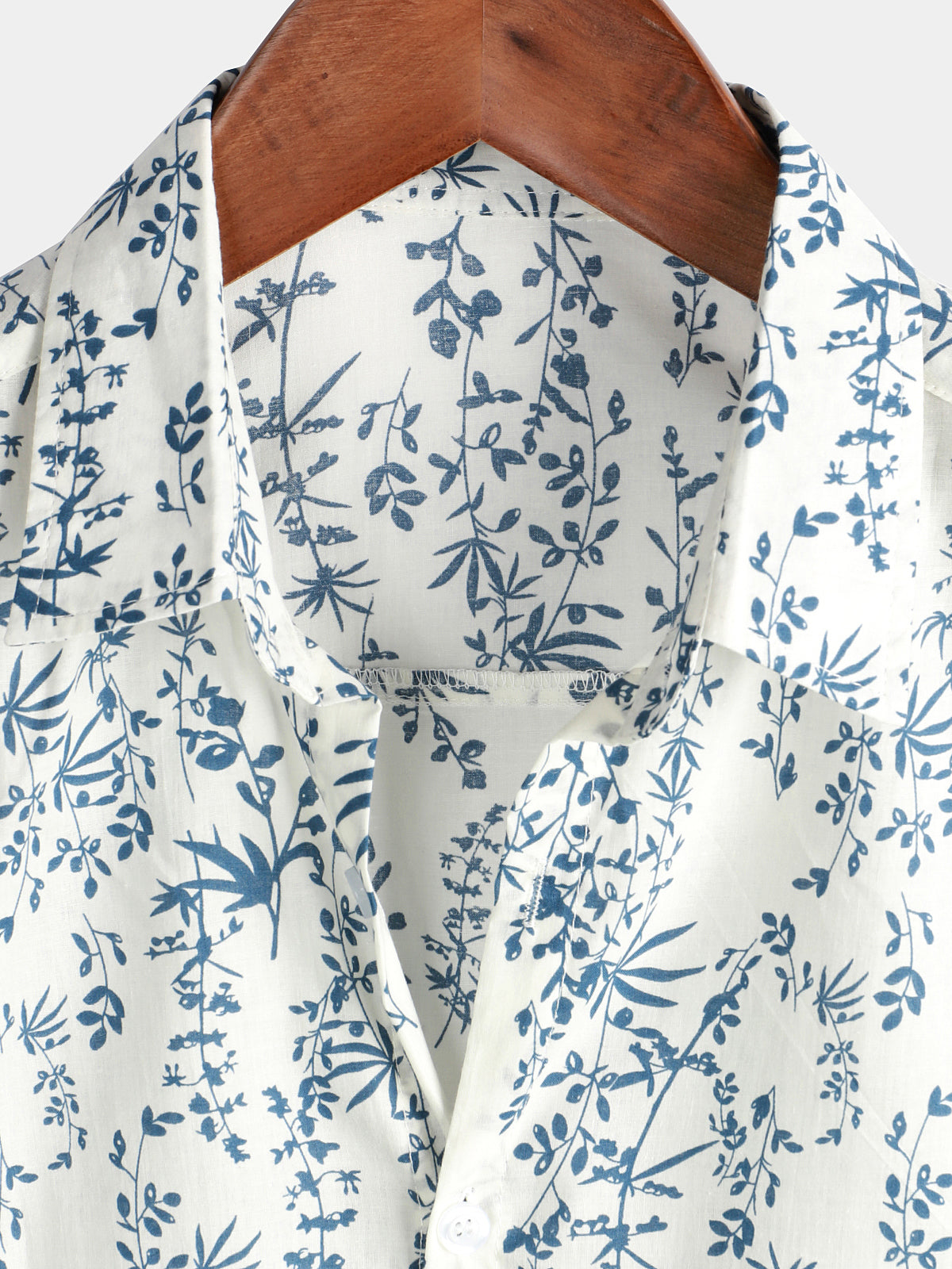 Camisa de algodón floral Button Up Summer de manga corta para hombre