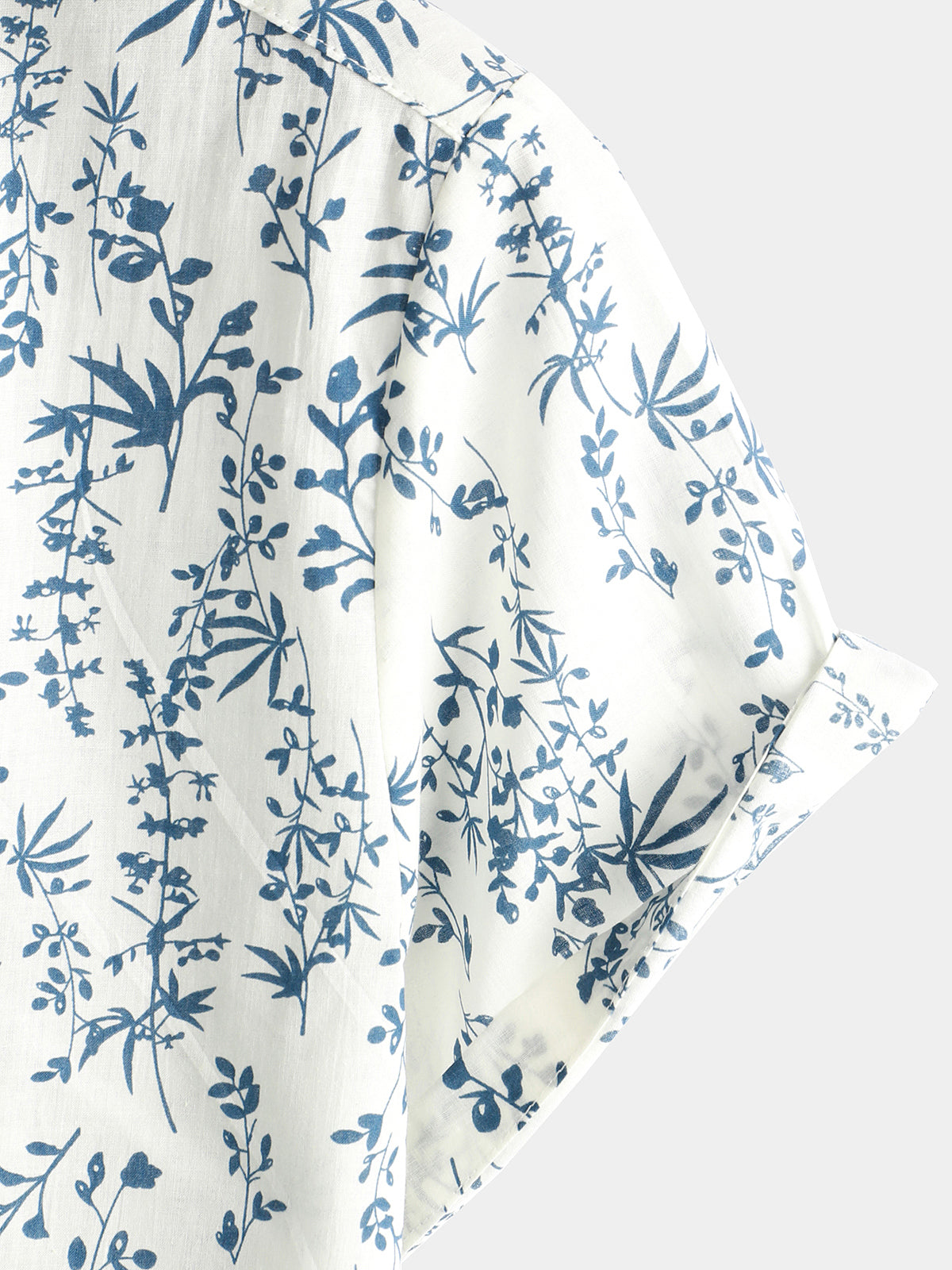 Camisa de algodón floral Button Up Summer de manga corta para hombre