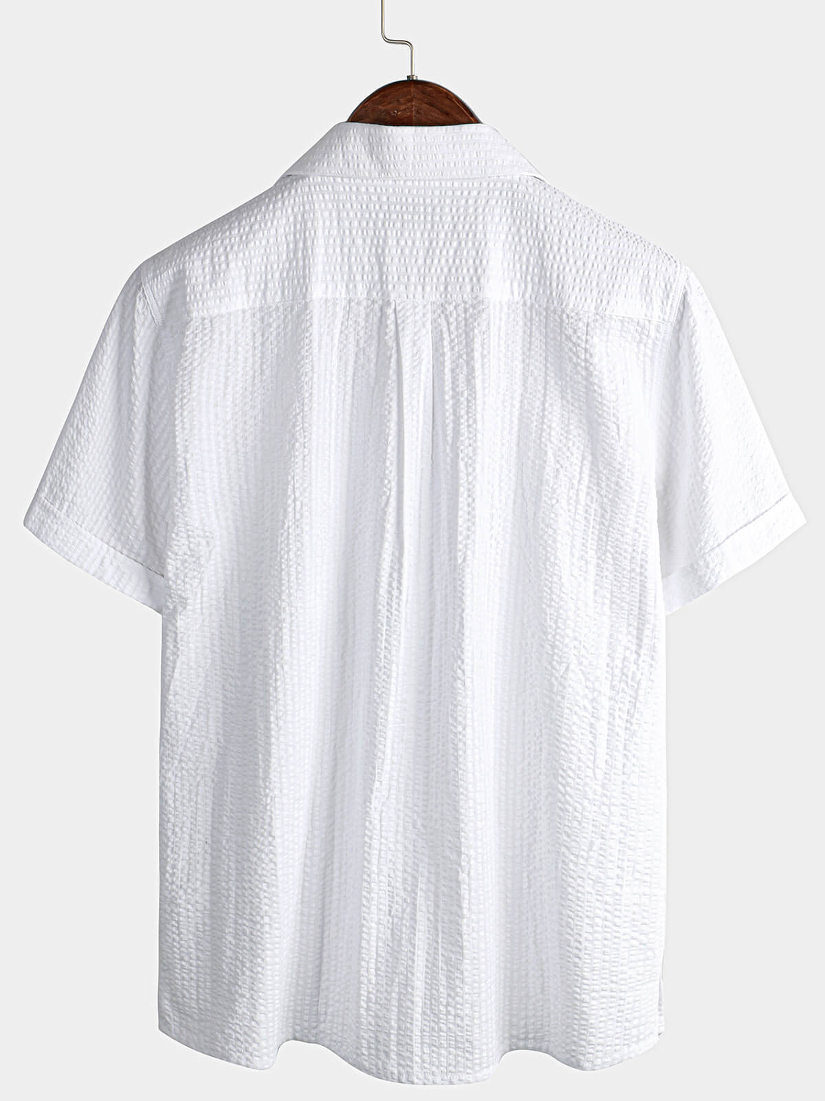 Camisa Button Up casual 100% de algodón Summer Pocket de manga corta para hombre