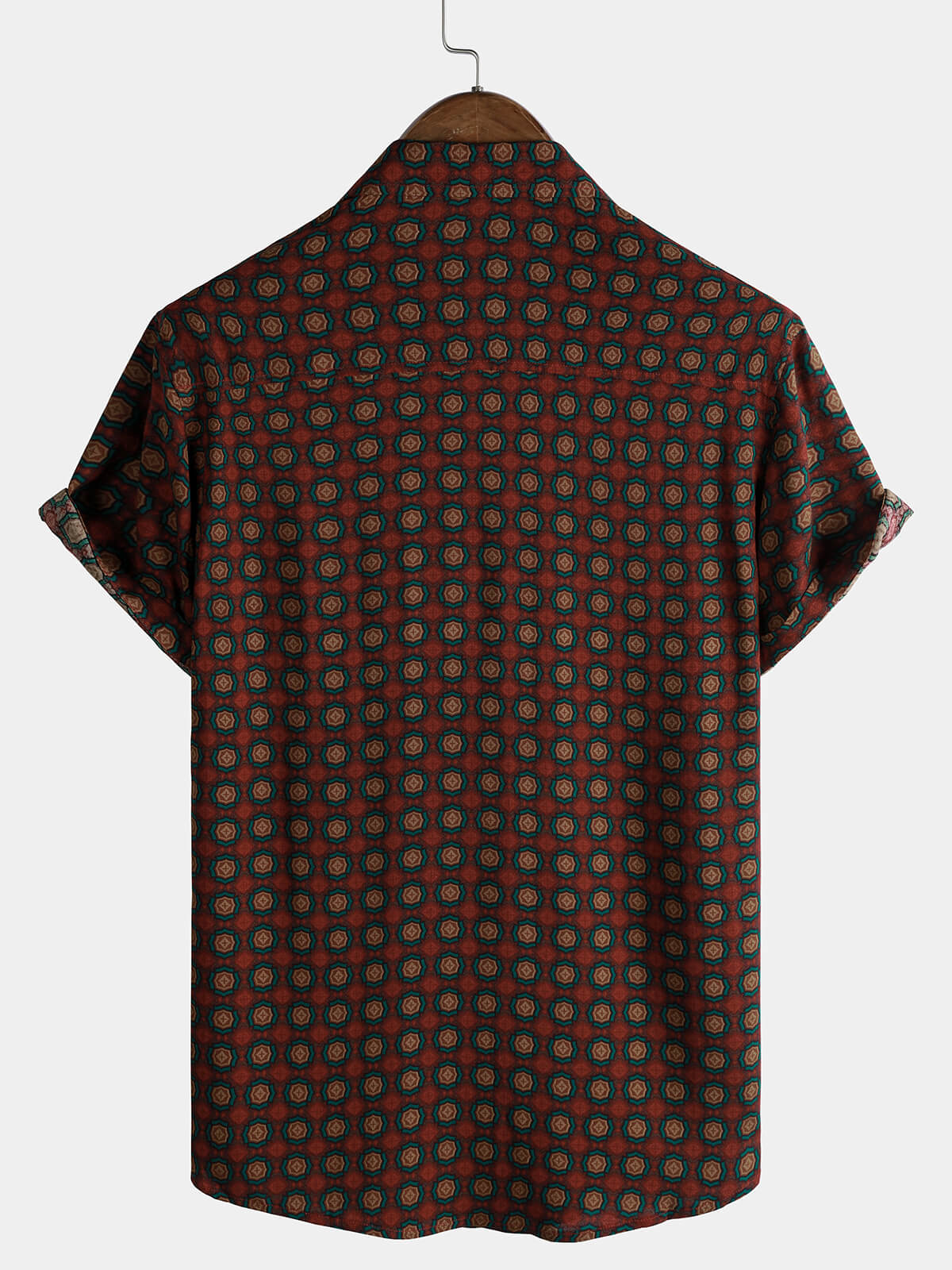 Camisa casual vintage Summer Beach de manga corta para hombre