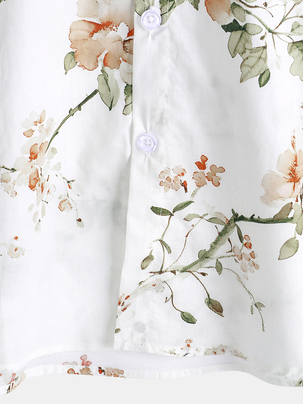 Camisa Flower estampado de algodón Hawaiian floral de manga corta para hombre