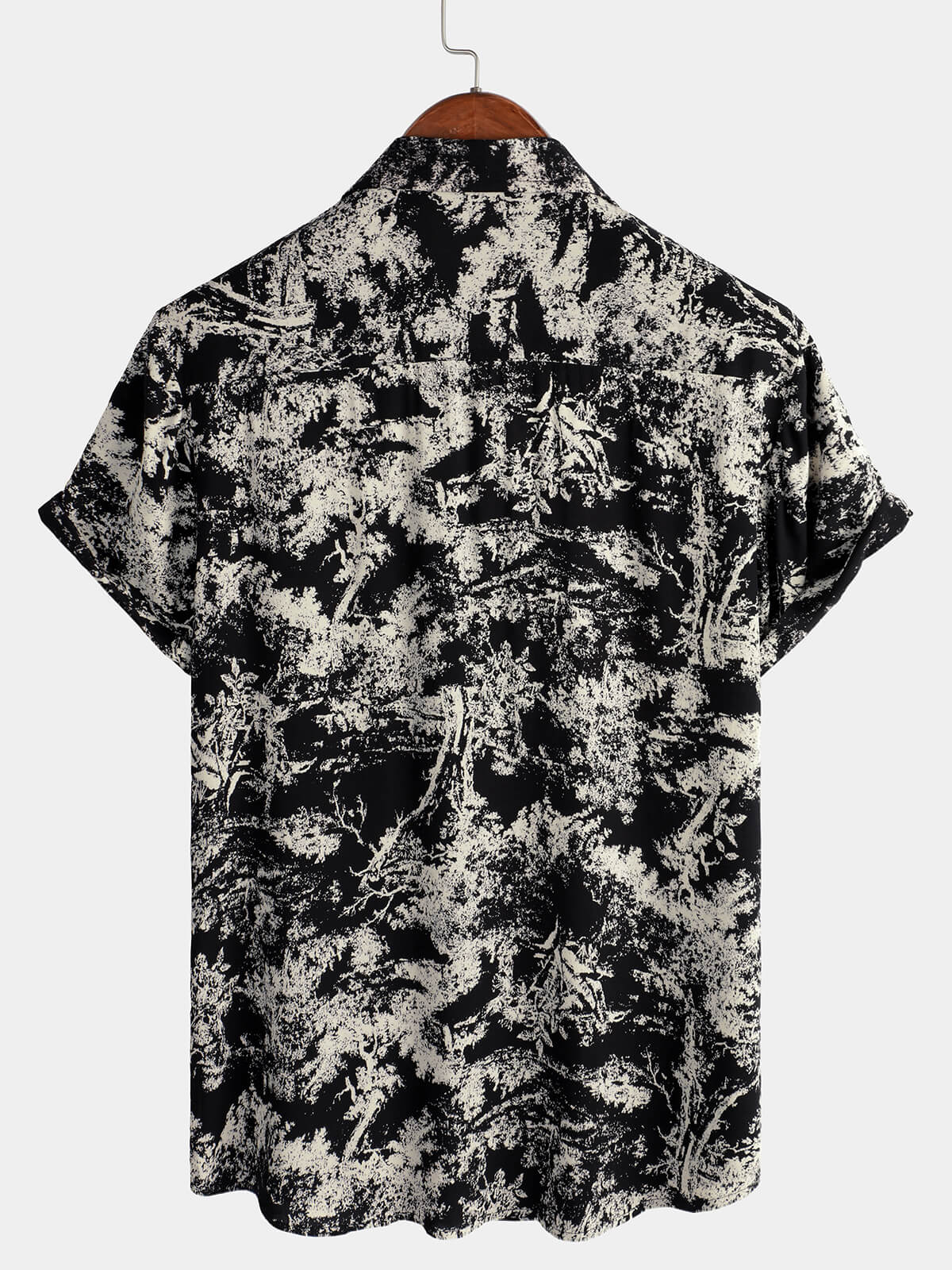 Camisa retro casual Holiday Beach de manga corta Button Up para hombre