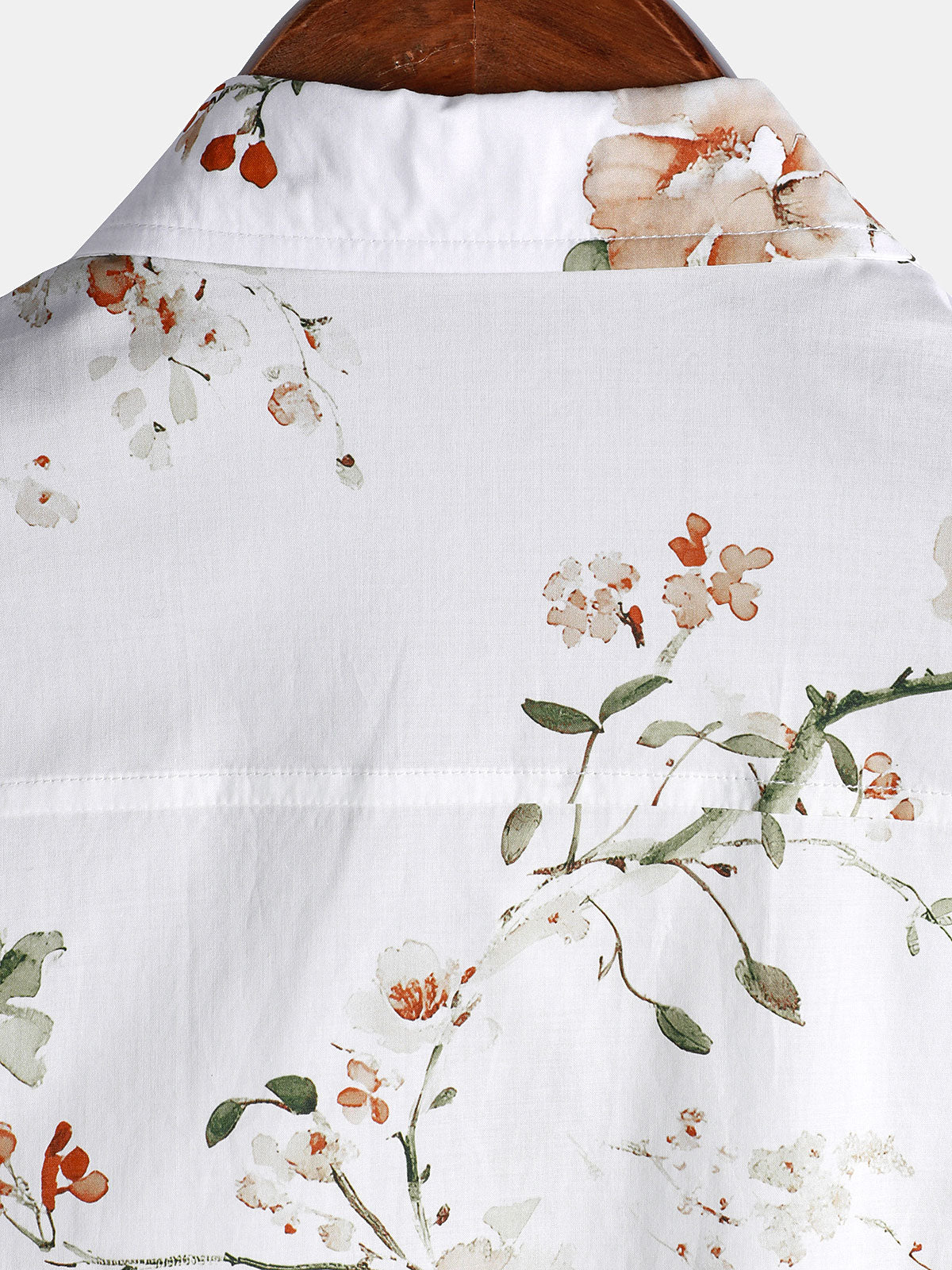 Camisa Flower estampado de algodón Hawaiian floral de manga corta para hombre