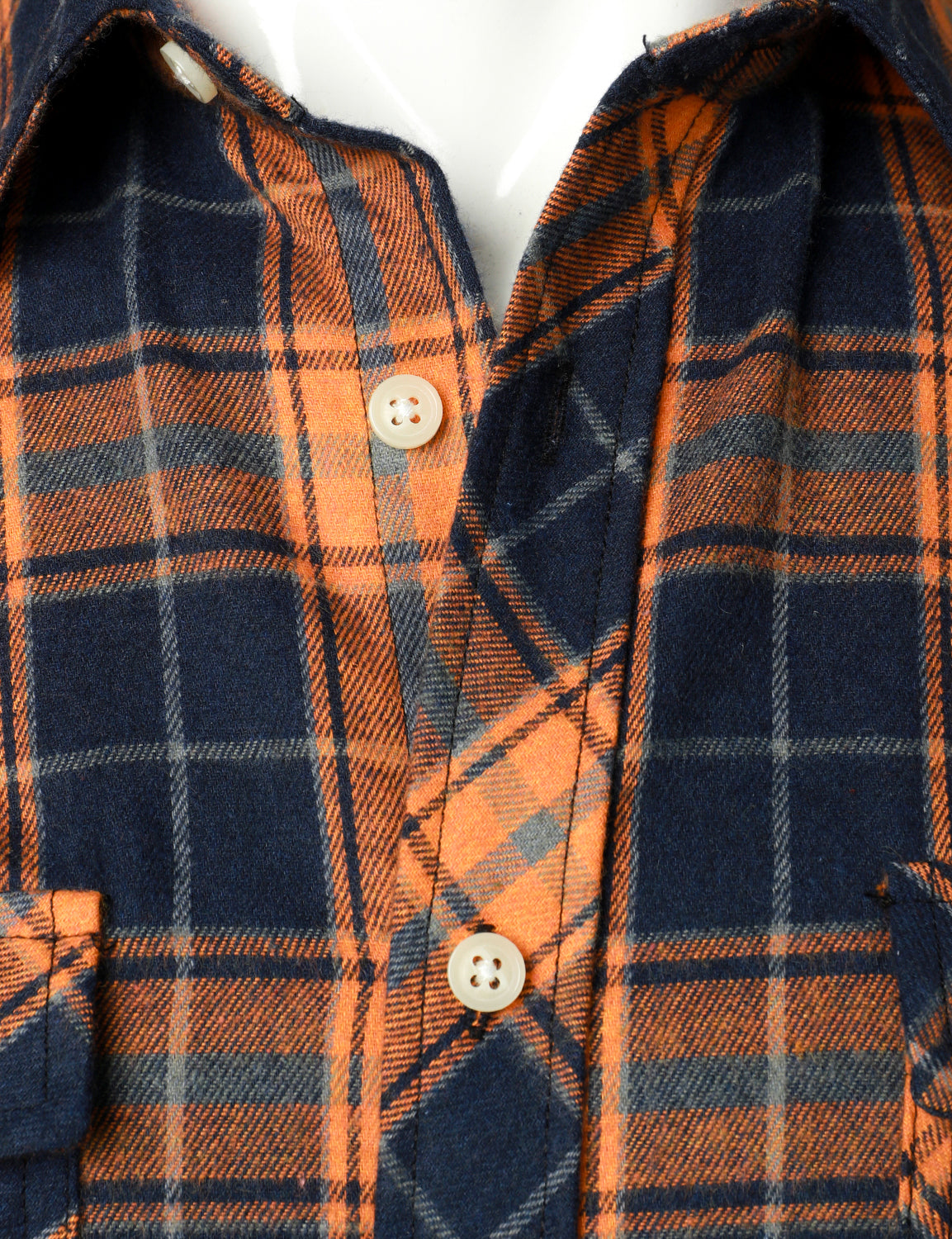 Camisa casual a cuadros Double Pocket Flannel Checkered Button Up de manga larga para hombre