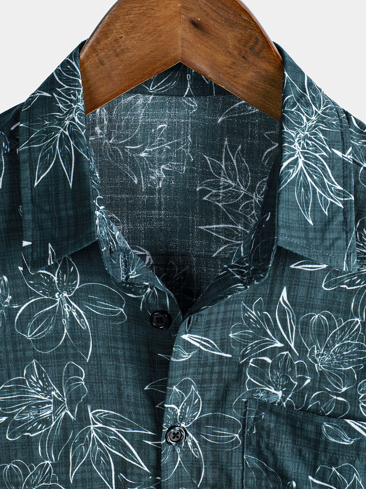 Exotic Botanical Graphic transpirable de algodón Tropical Style de manga corta Resorcamiseta para hombre