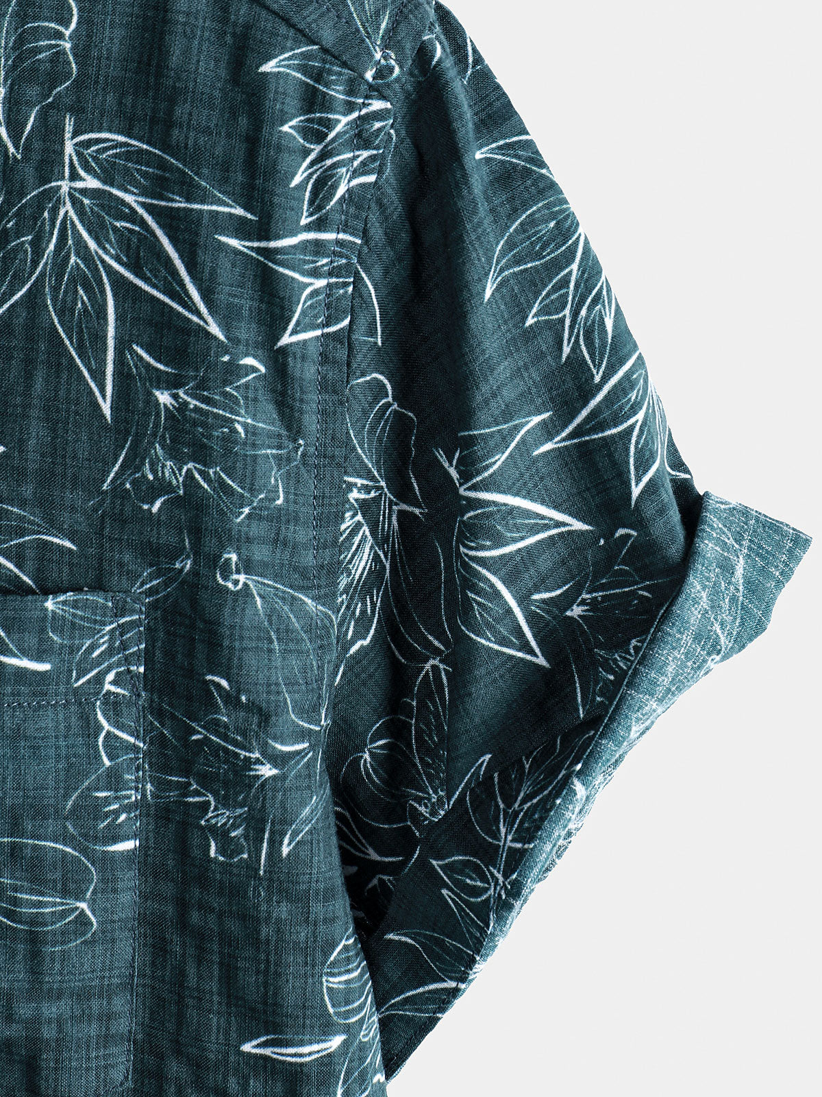 Exotic Botanical Graphic transpirable de algodón Tropical Style de manga corta Resorcamiseta para hombre