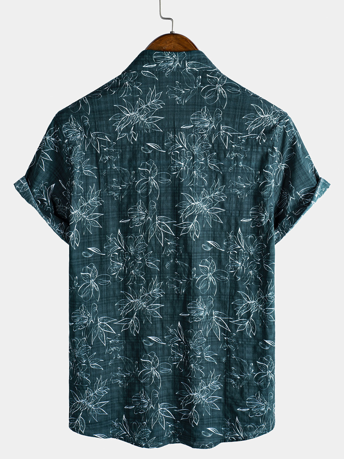Exotic Botanical Graphic transpirable de algodón Tropical Style de manga corta Resorcamiseta para hombre
