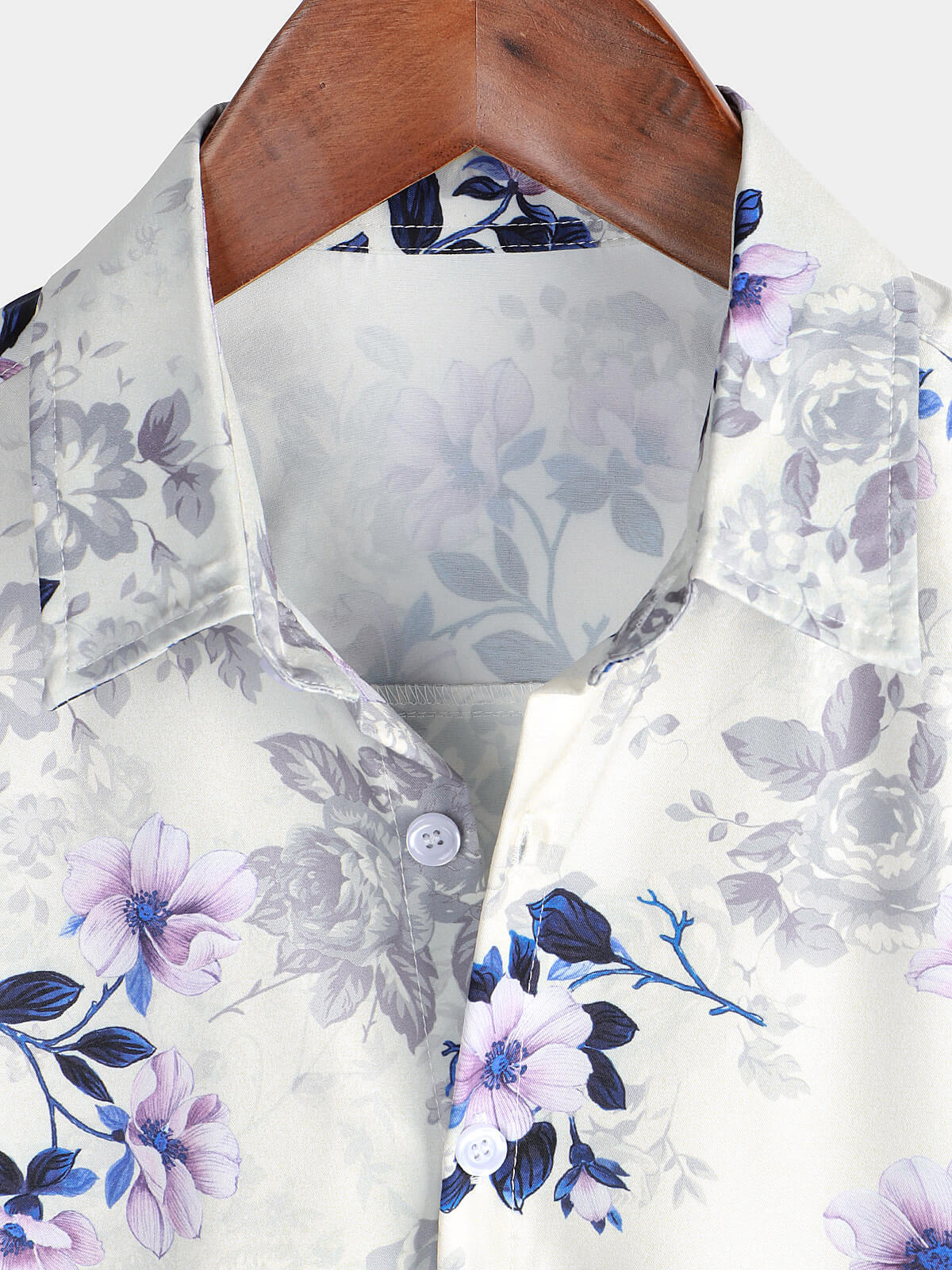 Camisa Summer de manga corta floral estampado casual Button Up para hombre
