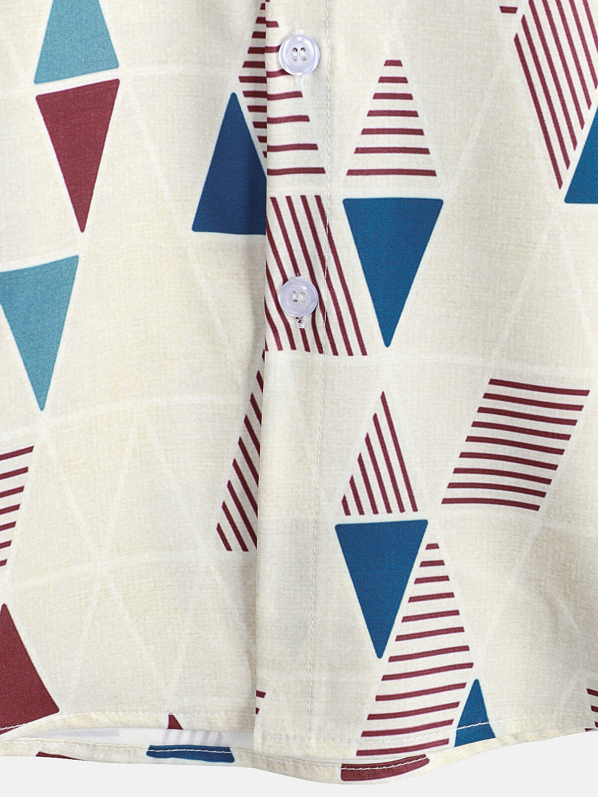 Camisa vintage de manga corta Art Geometric estampado casual Button Up para hombre